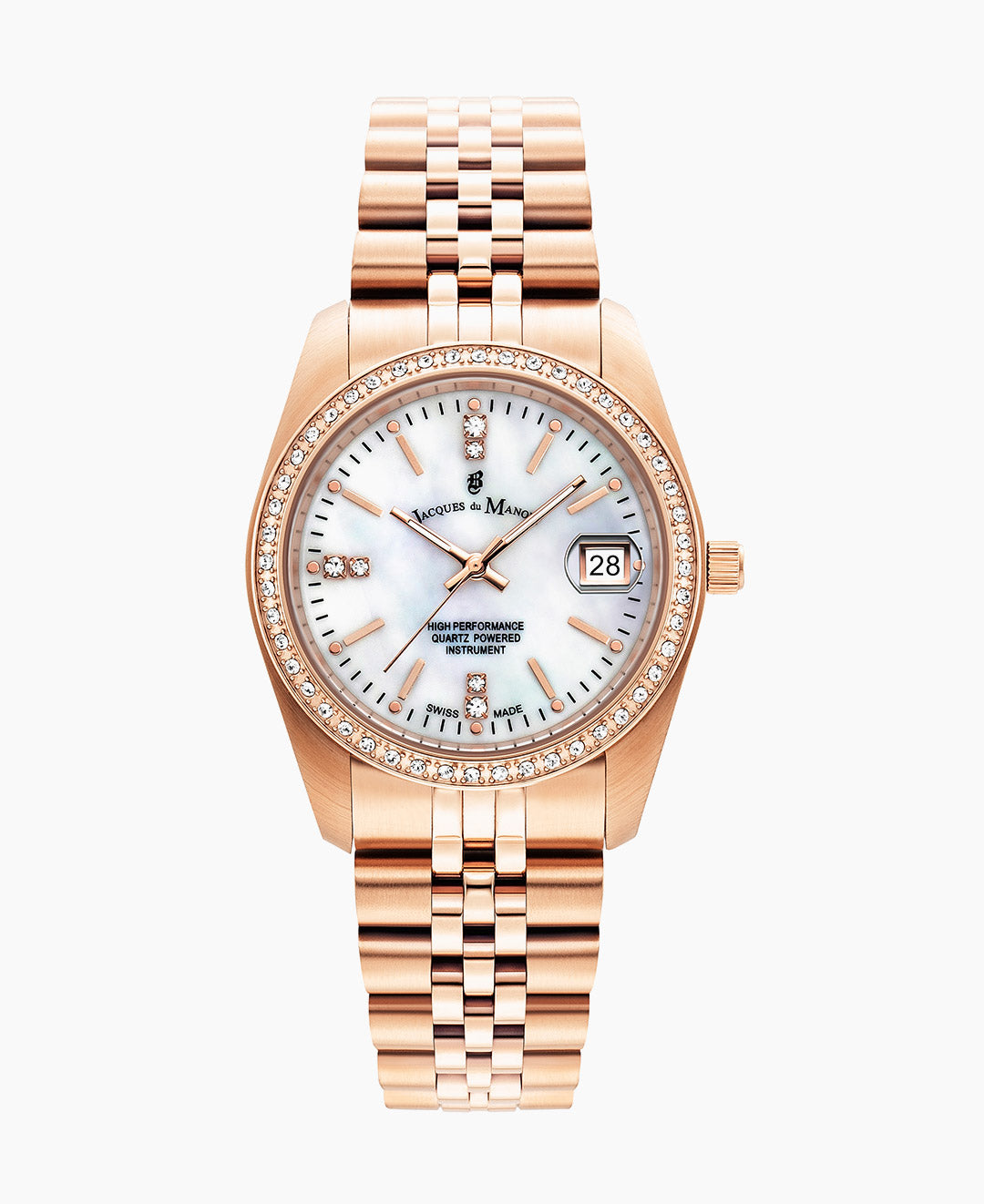 Inspiration Elegance 36MM Three-hands Date Rosegold-tone White dial Stainless steel swiss watch
