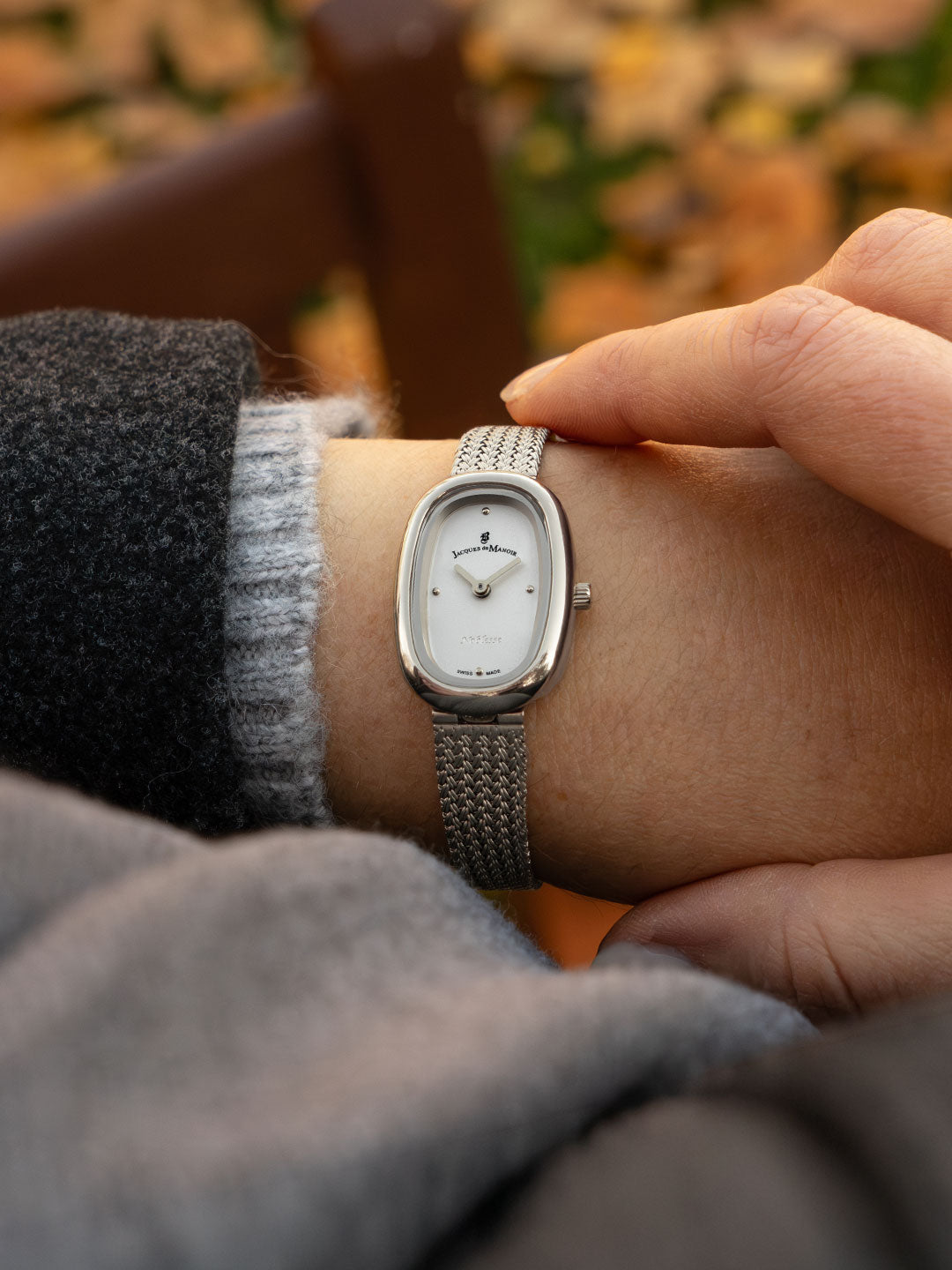 Noblesse 20x28.5mm Two-hands Silver-tone White dial Stainless steel swiss watch