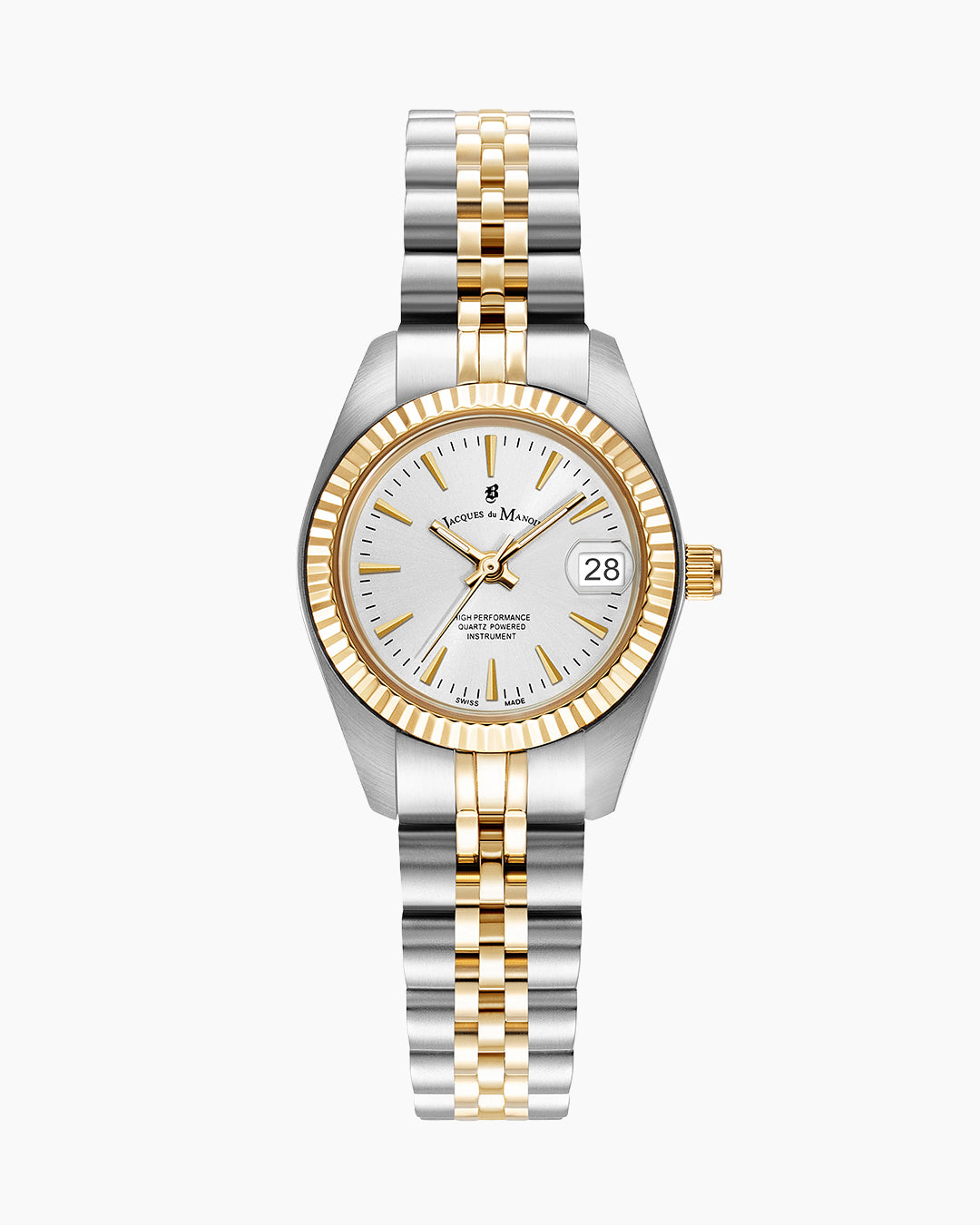 Inspiration Classic 26mm Three-hands Date Two-tone Silver dial Stainless steel swiss watch