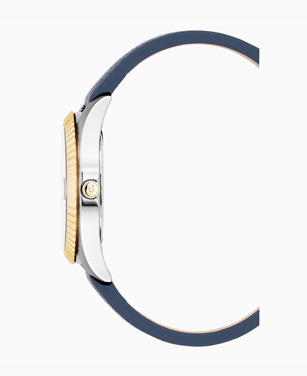 Inspiration Business 40mm Three-hands Date Blue-tone Gold dial Leather strap swiss watch