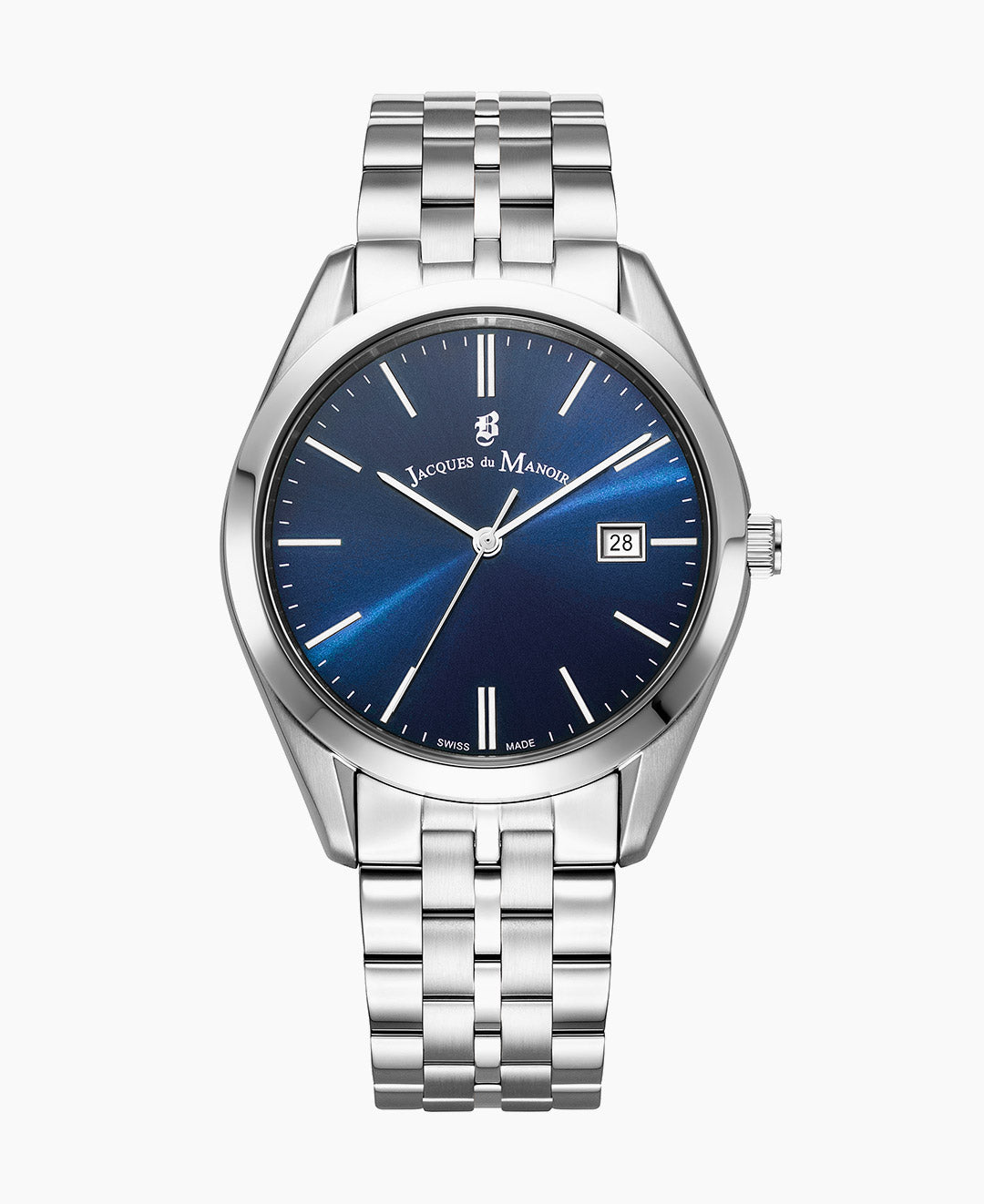 Anfibio Gents 40mm Three-hands Date Silver-tone Blue dial Stainless steel swiss watch