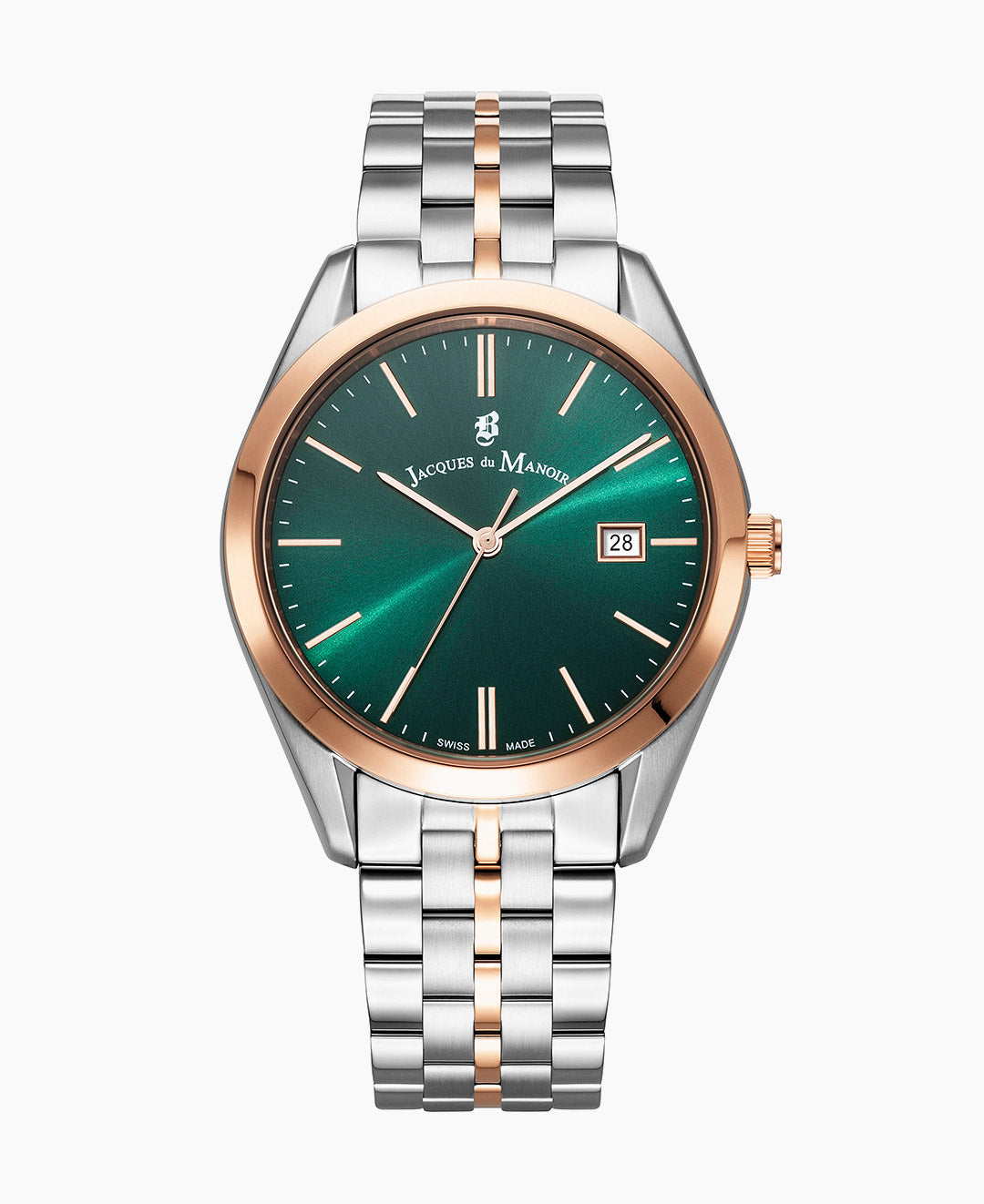 Anfibio Gents 40mm Three-hands Date Two-tone Green dial Stainless steel swiss watch