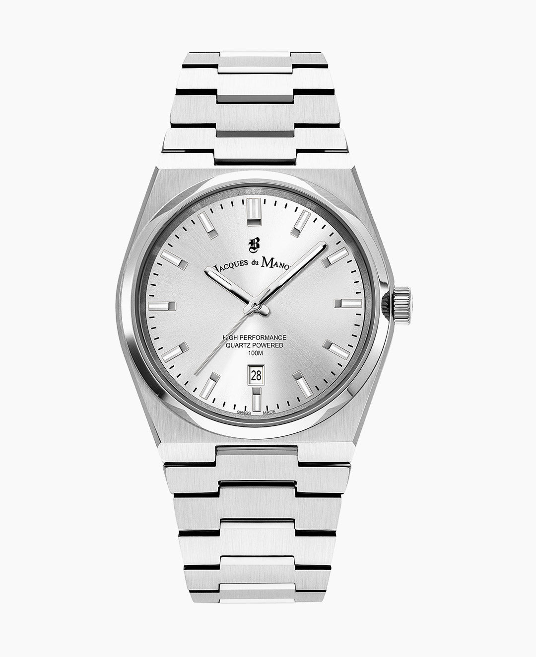 Horizon Gents 41mm Three-hands Date Silver-tone Silver dial Stainless steel swiss watch