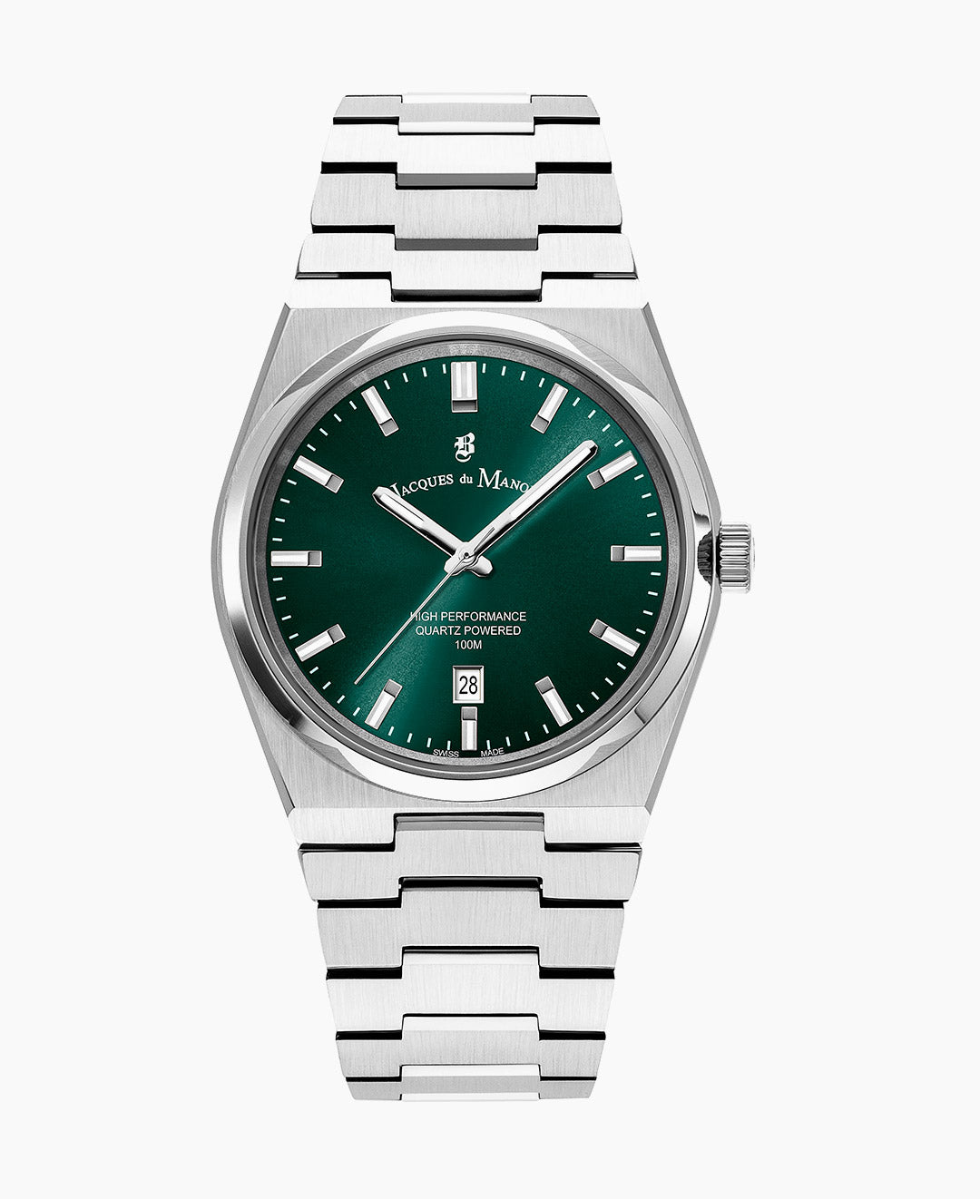 Horizon Gents 41mm Three-hands Date Silver-tone Green dial Stainless steel swiss watch