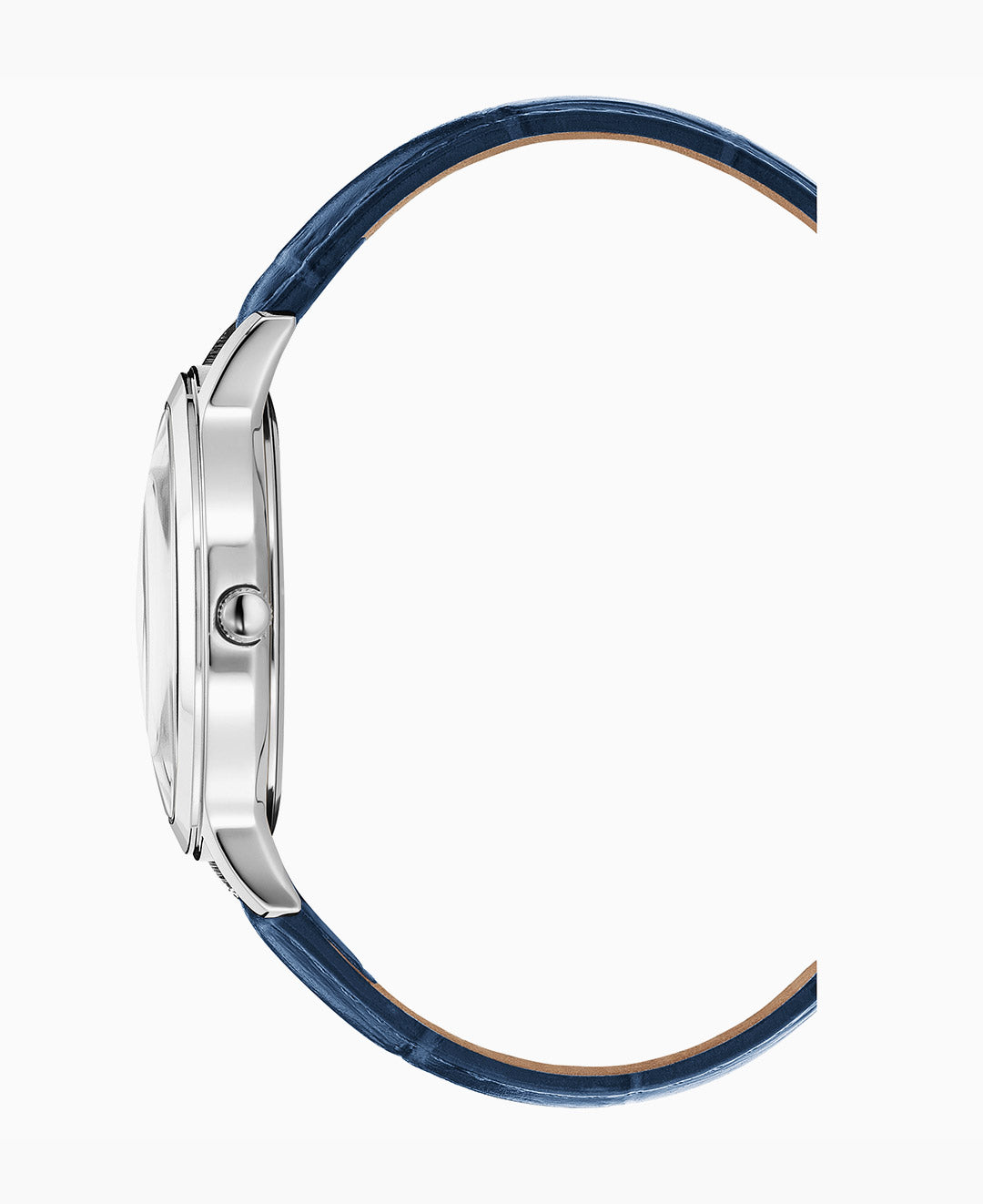 Genesis Gents 38mm Three-hands Date Blue-tone White dial Leather strap swiss watch