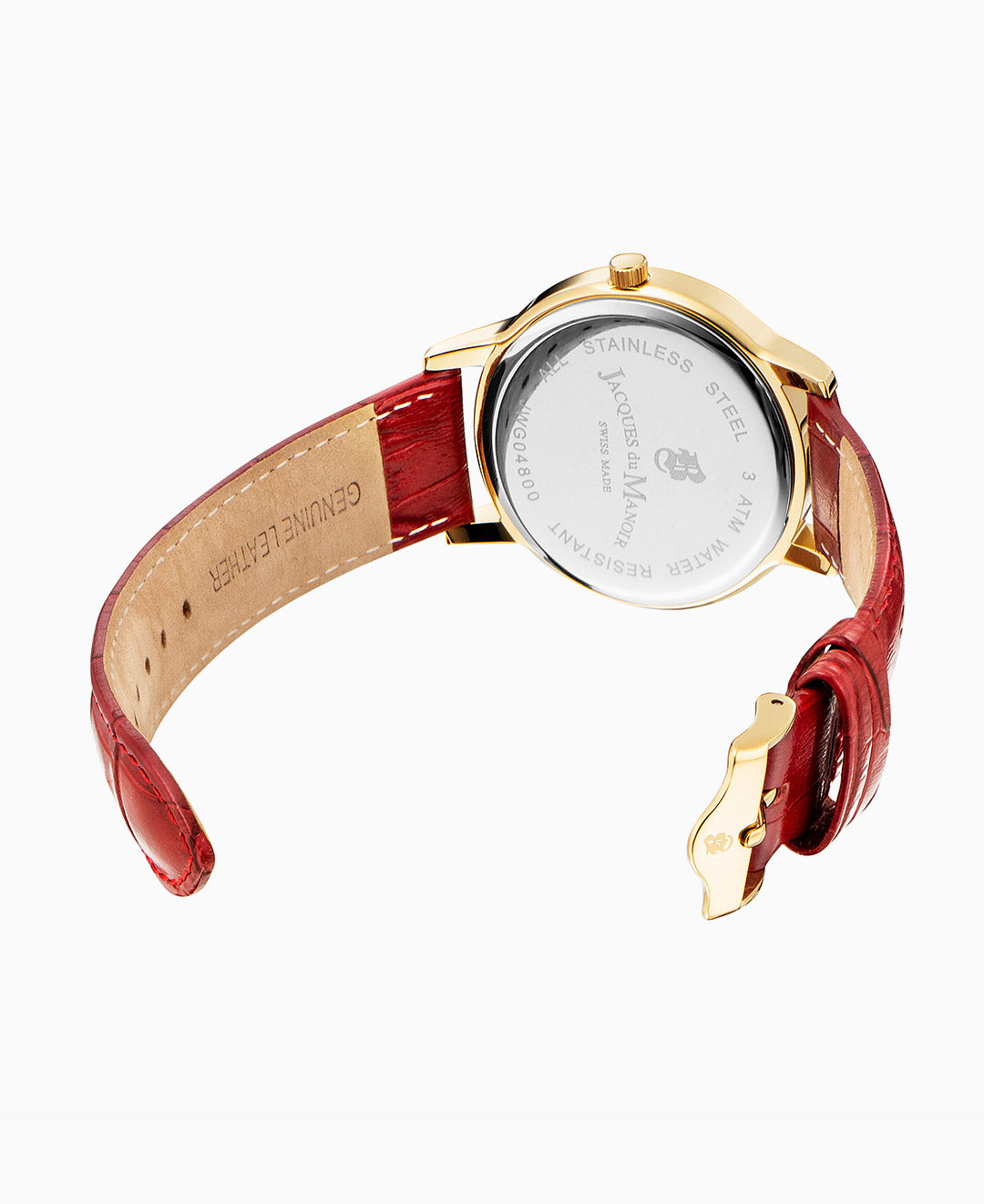 Genesis Gents 38mm Three-hands Date Red-tone White dial Leather strap swiss watch