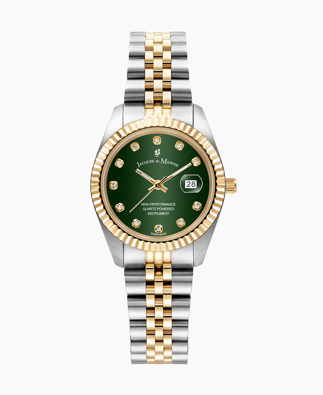 Inspiration Elegance 31mm Three-hands Two-tone Green Sunray dial Stainless steel swiss watch