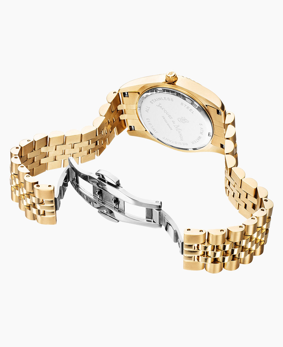Inspiration Roman II 34mm Three-hands Date Gold-tone White dial Stainless steel swiss watch