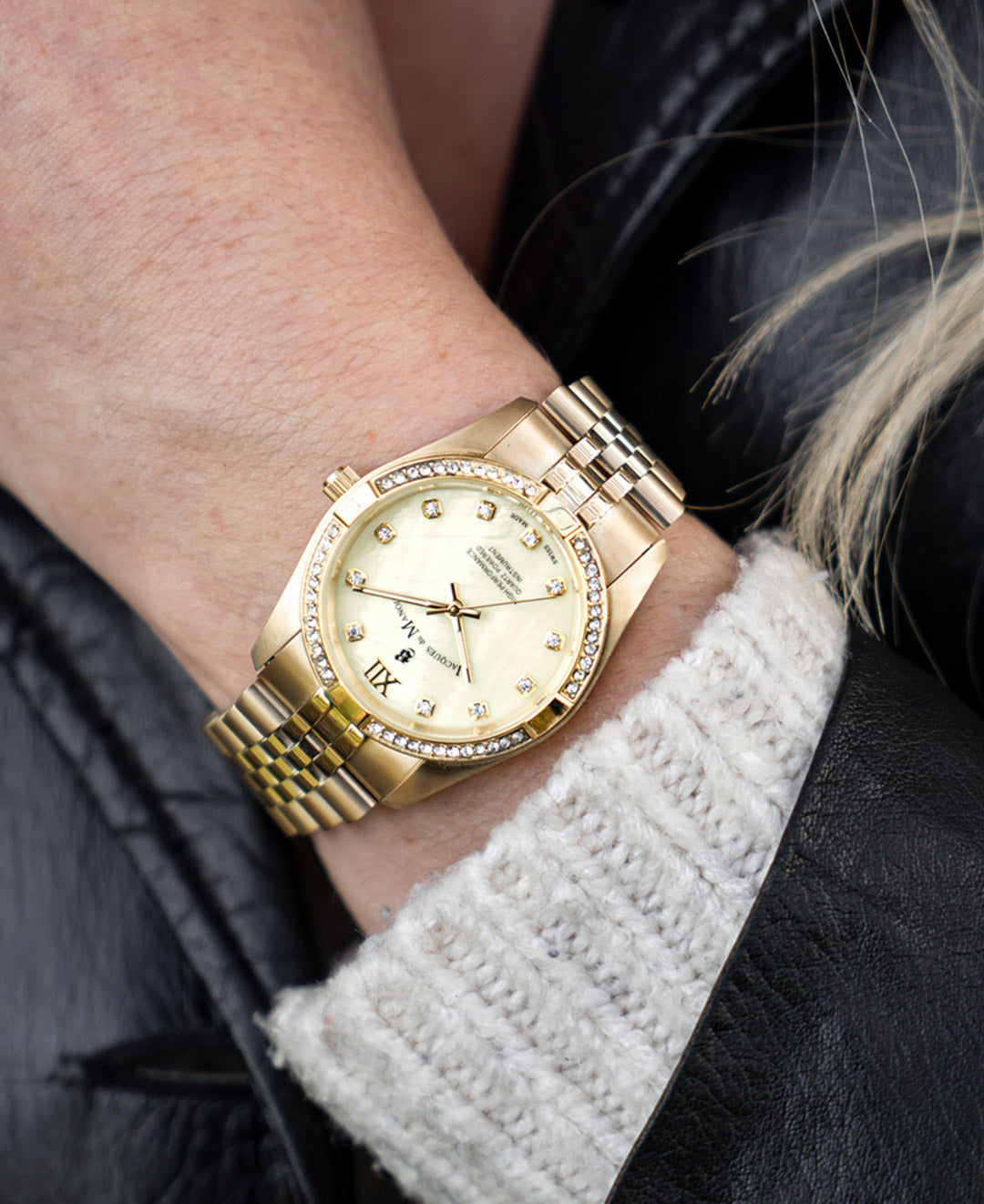 Inspiration Elegance Prestige 34mm Three-hands Gold-tone Gold dial Stainless steel swiss watch