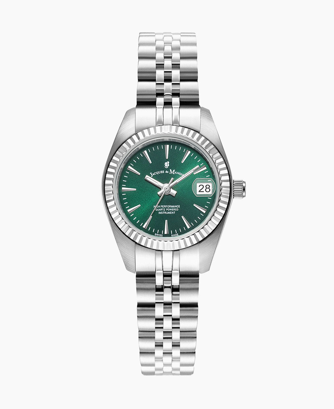 Inspiration Classic 26mm Three-hands Date Silver-tone Green dial Stainless steel swiss watch