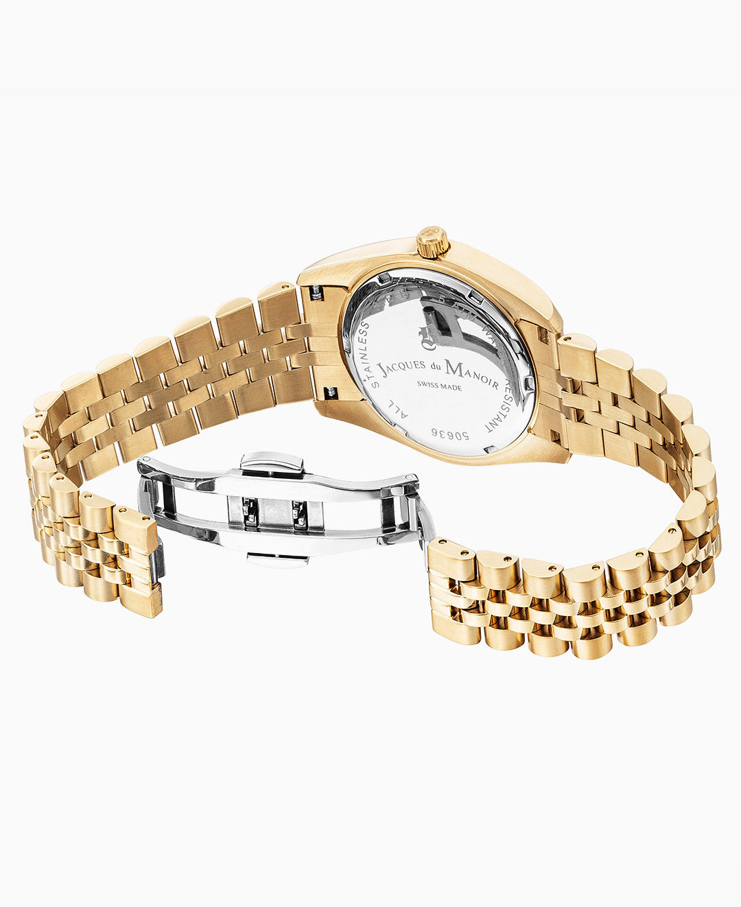 Inspiration Rainbow 36mm Three-hands Date Gold-tone Pink dial Stainless steel swiss watch