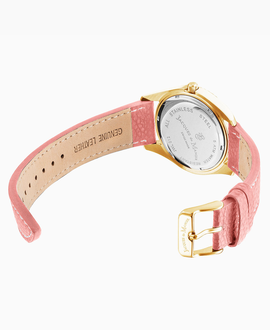 Inspiration Rainbow 36mm Three-hands Date Pink-tone Pink dial Leather strap swiss watch