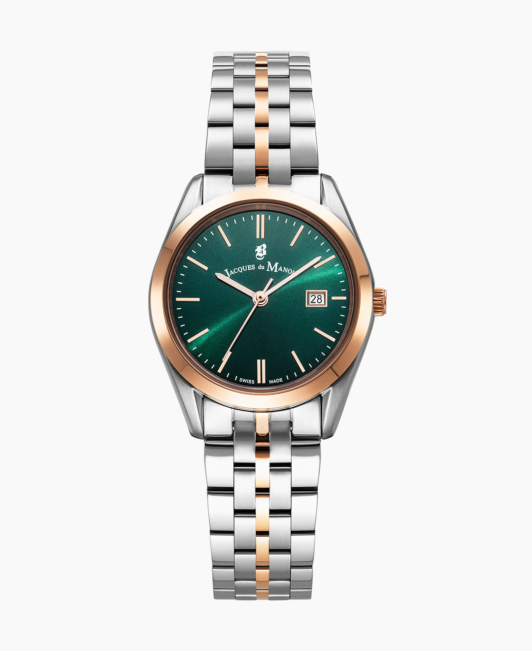 Anfibio 30mm Three-hands Date Two-tone Green dial Stainless steel swiss watch