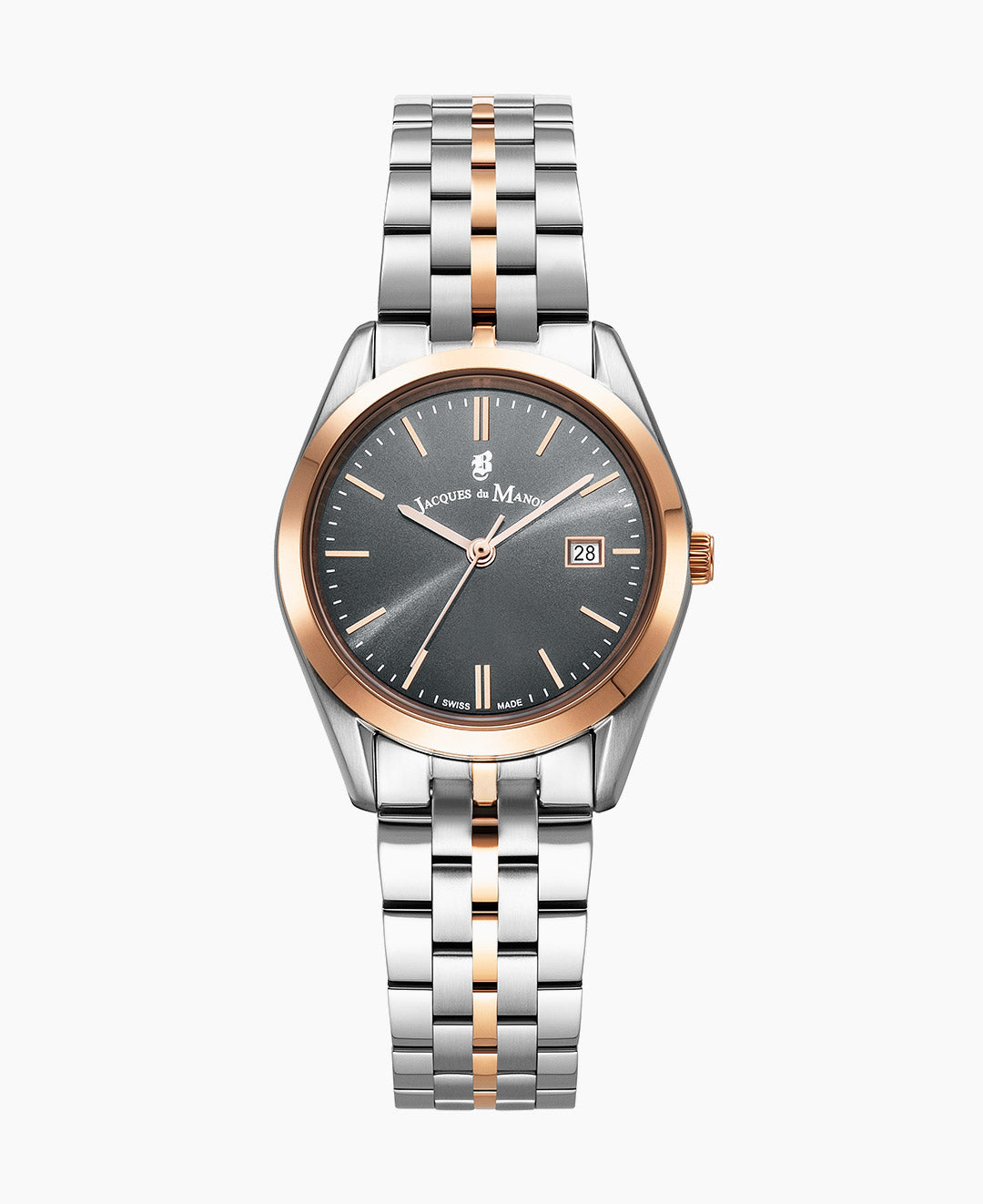 Anfibio 30mm Three-hands Date Two-tone Grey dial Stainless steel swiss watch