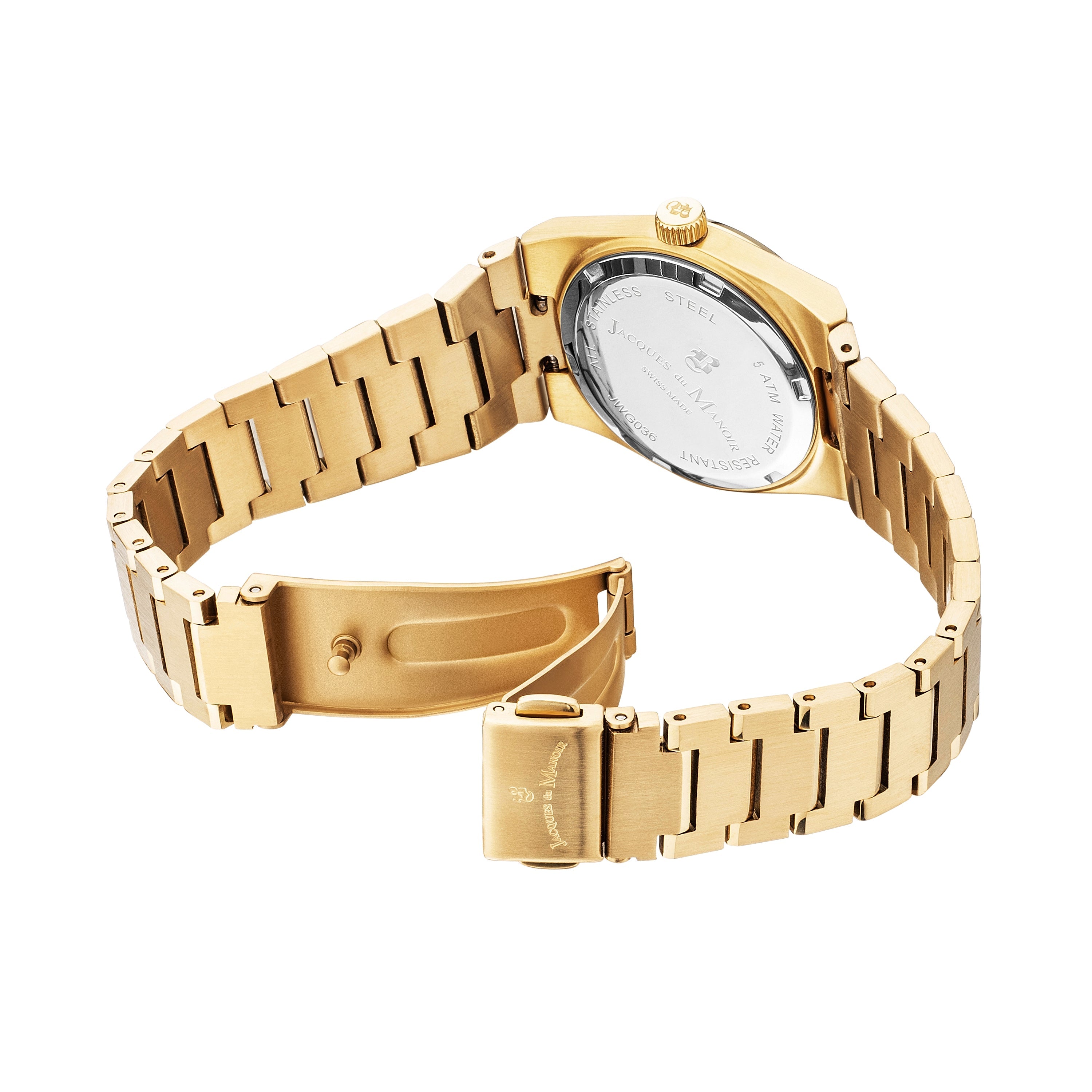 Horizon Ladies 31mm Three-hands Date Gold-tone Black dial Stainless steel swiss watch