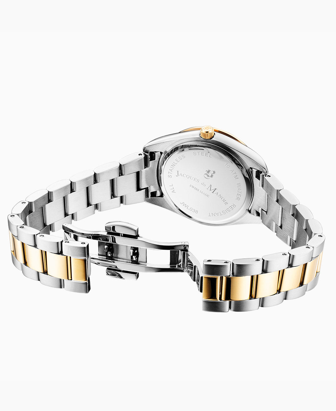 Allure 32mm Three-hands Date Two-tone Blue dial Stainless steel swiss watch