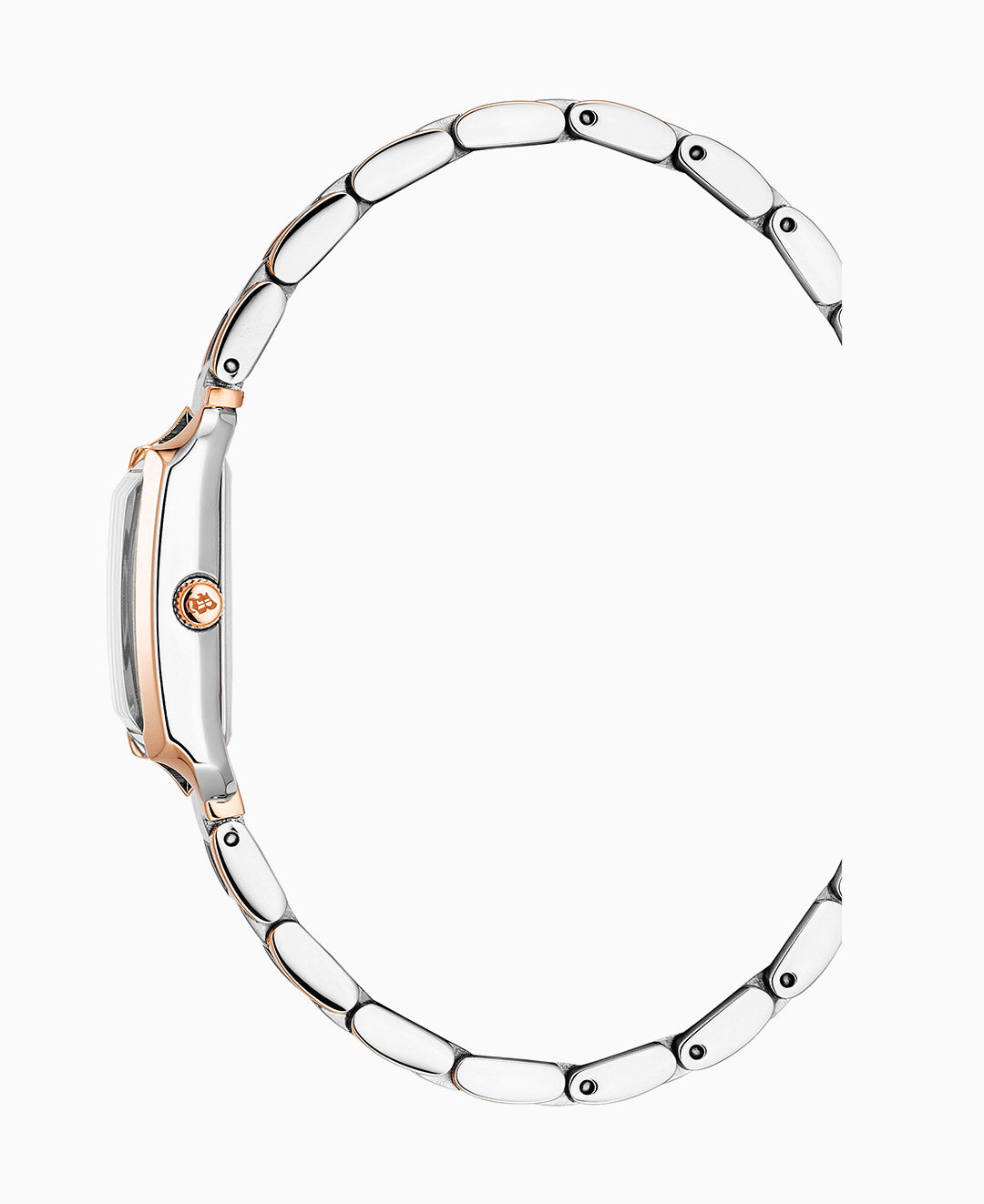 Emily 22x19mm Two-hands Two-tone White dial Stainless steel swiss watch