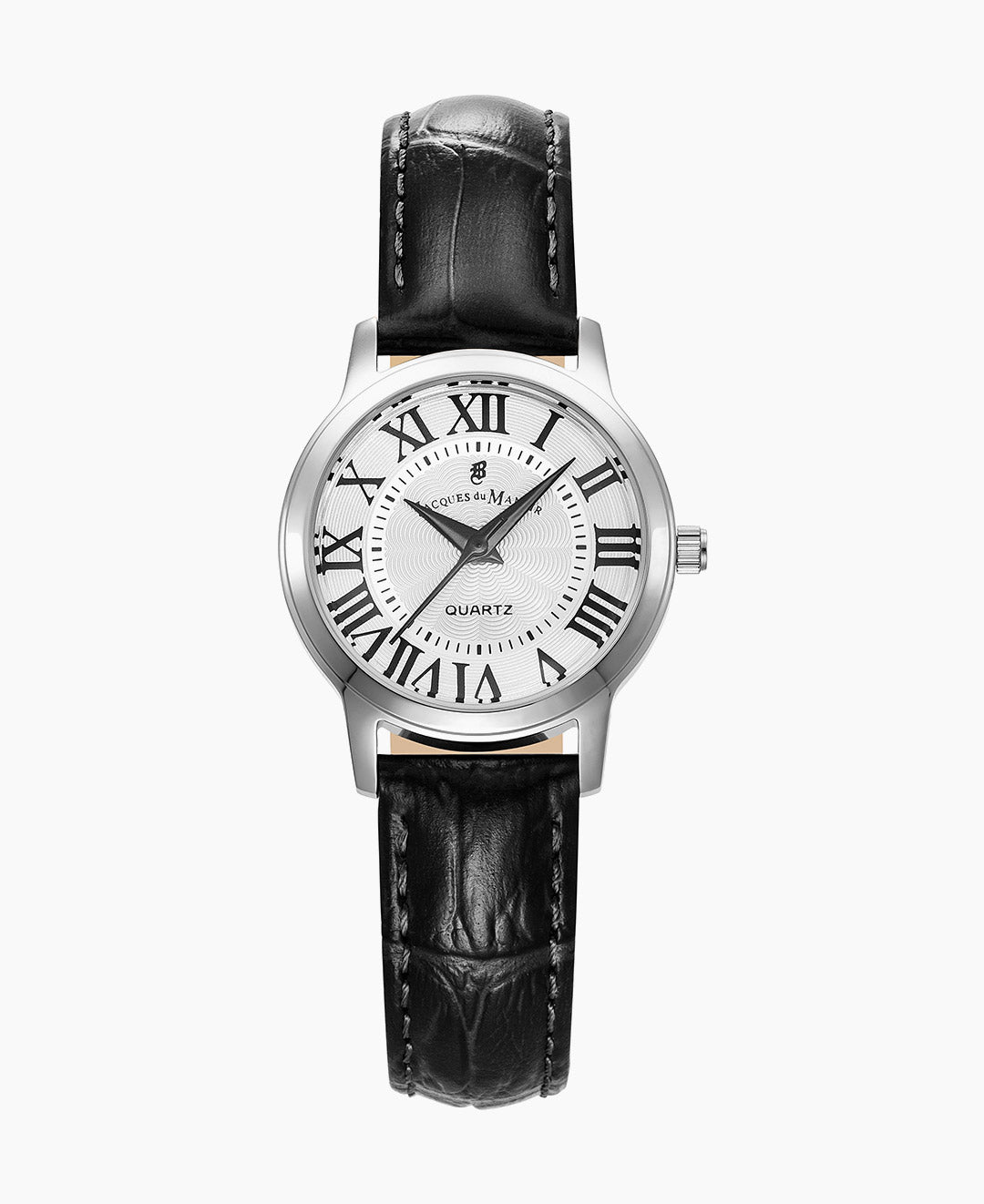 Genesis Ladies 28mm Three-hands Black-tone White dial Leather strap swiss watch