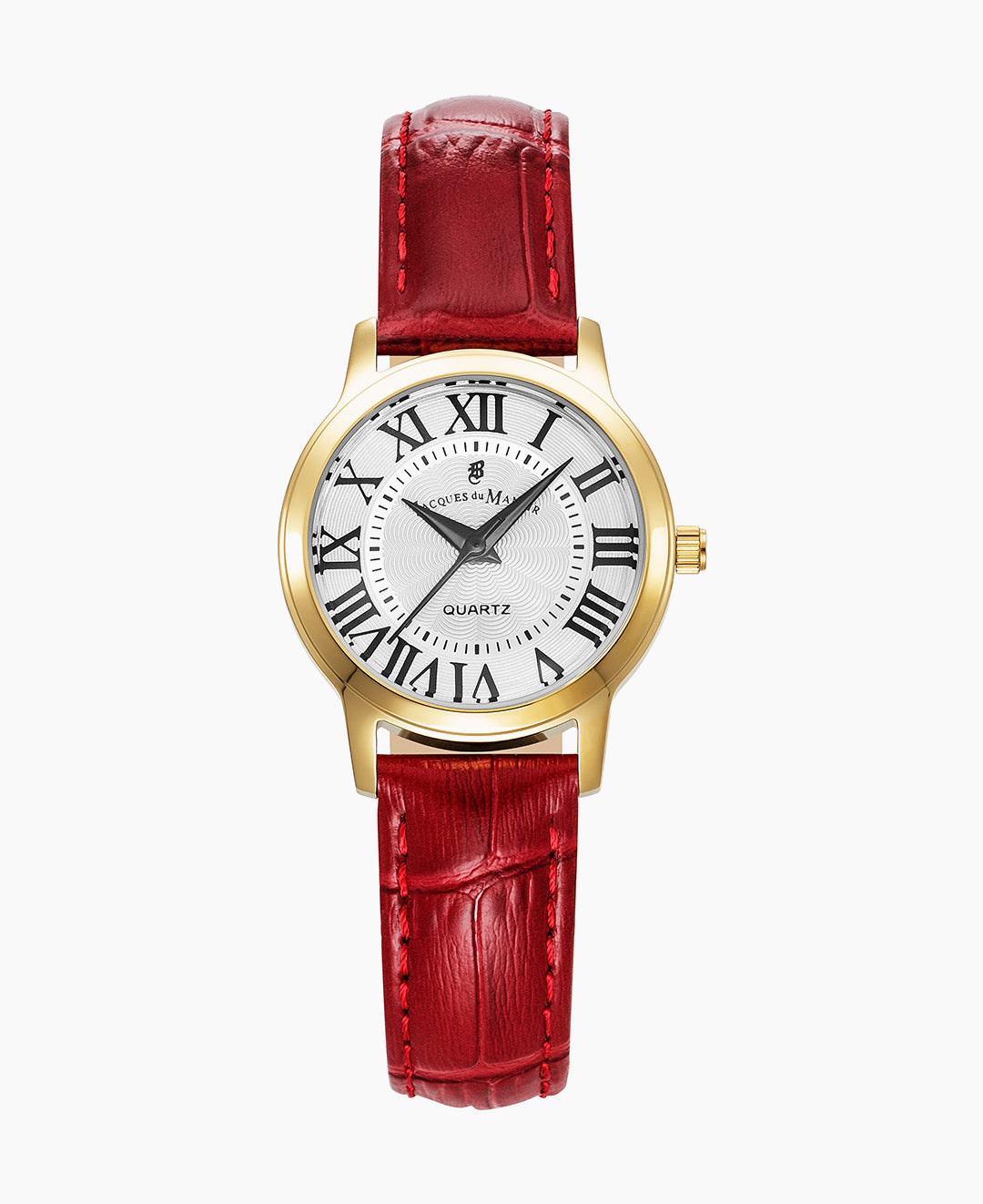 Genesis Ladies 28mm Three-hands Red-tone White dial Leather strap swiss watch