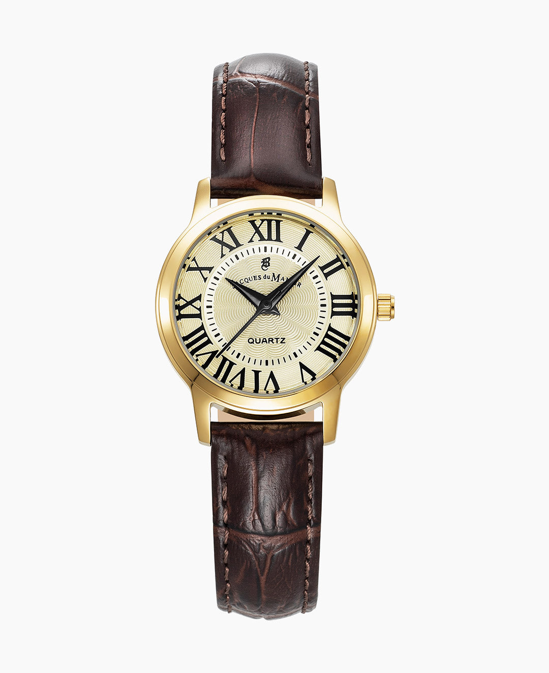 Genesis Ladies 28mm Three-hands Brown-tone Gold dial Leather strap swiss watch