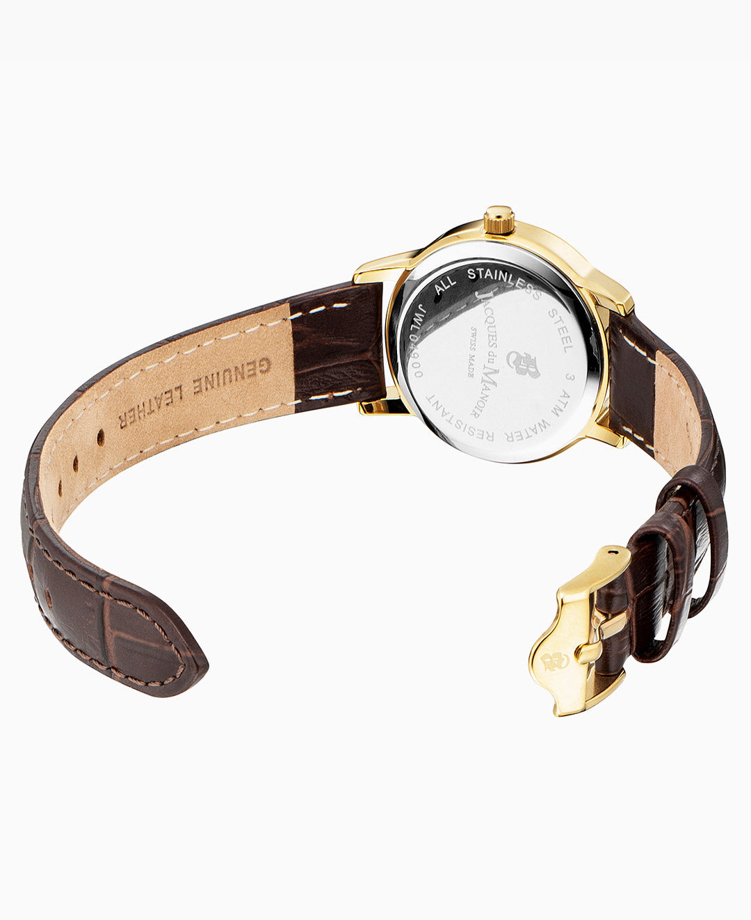 Genesis Ladies 28mm Three-hands Brown-tone Gold dial Leather strap swiss watch