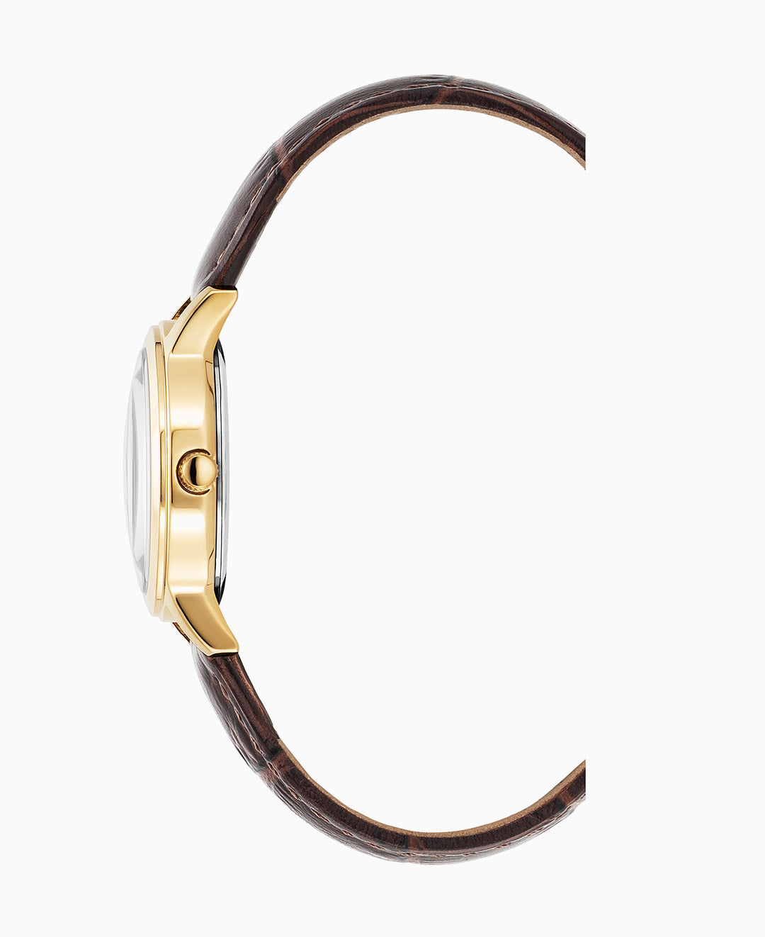 Genesis Ladies 28mm Three-hands Brown-tone Gold dial Leather strap swiss watch