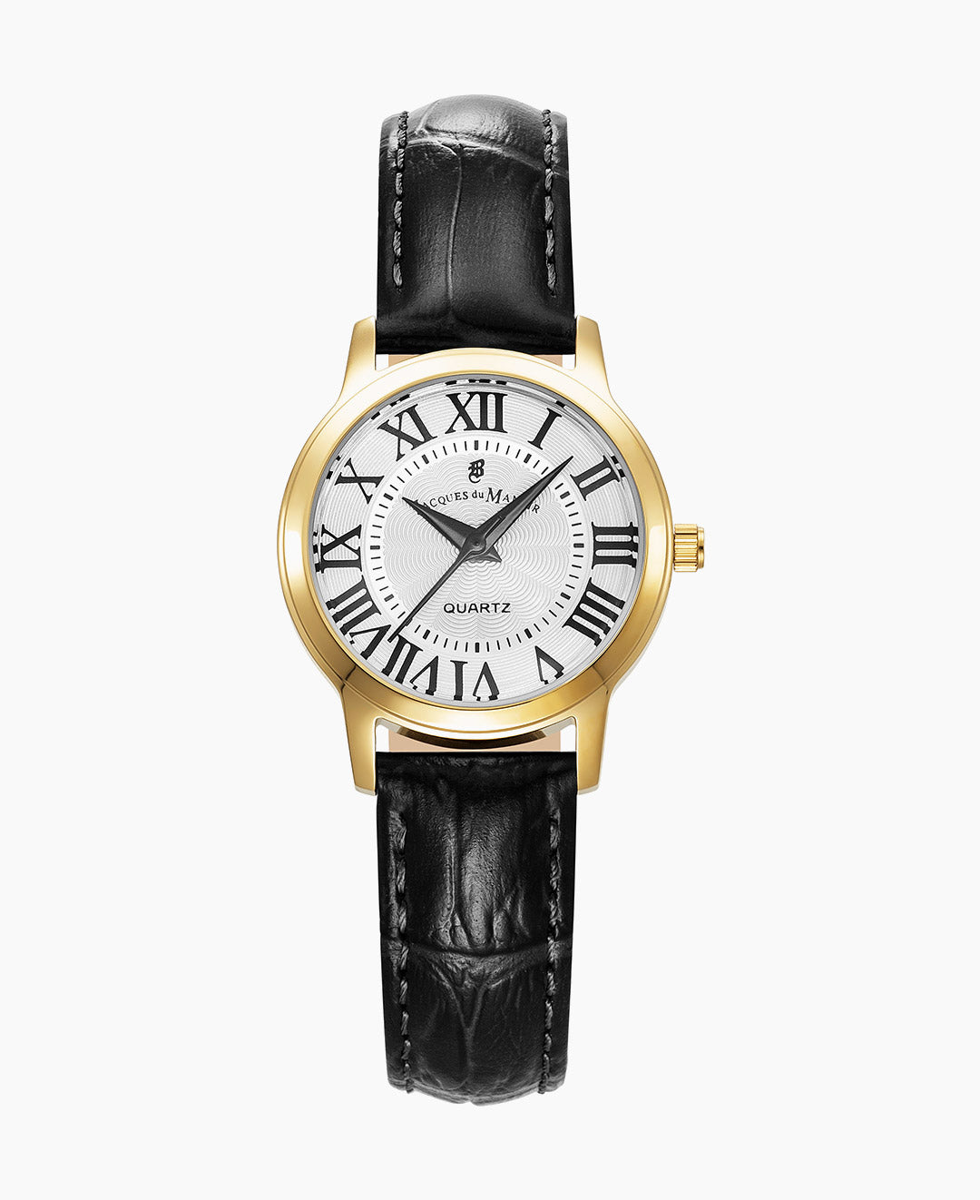 Genesis Ladies 28mm Three-hands Black-tone White dial Leather strap swiss watch