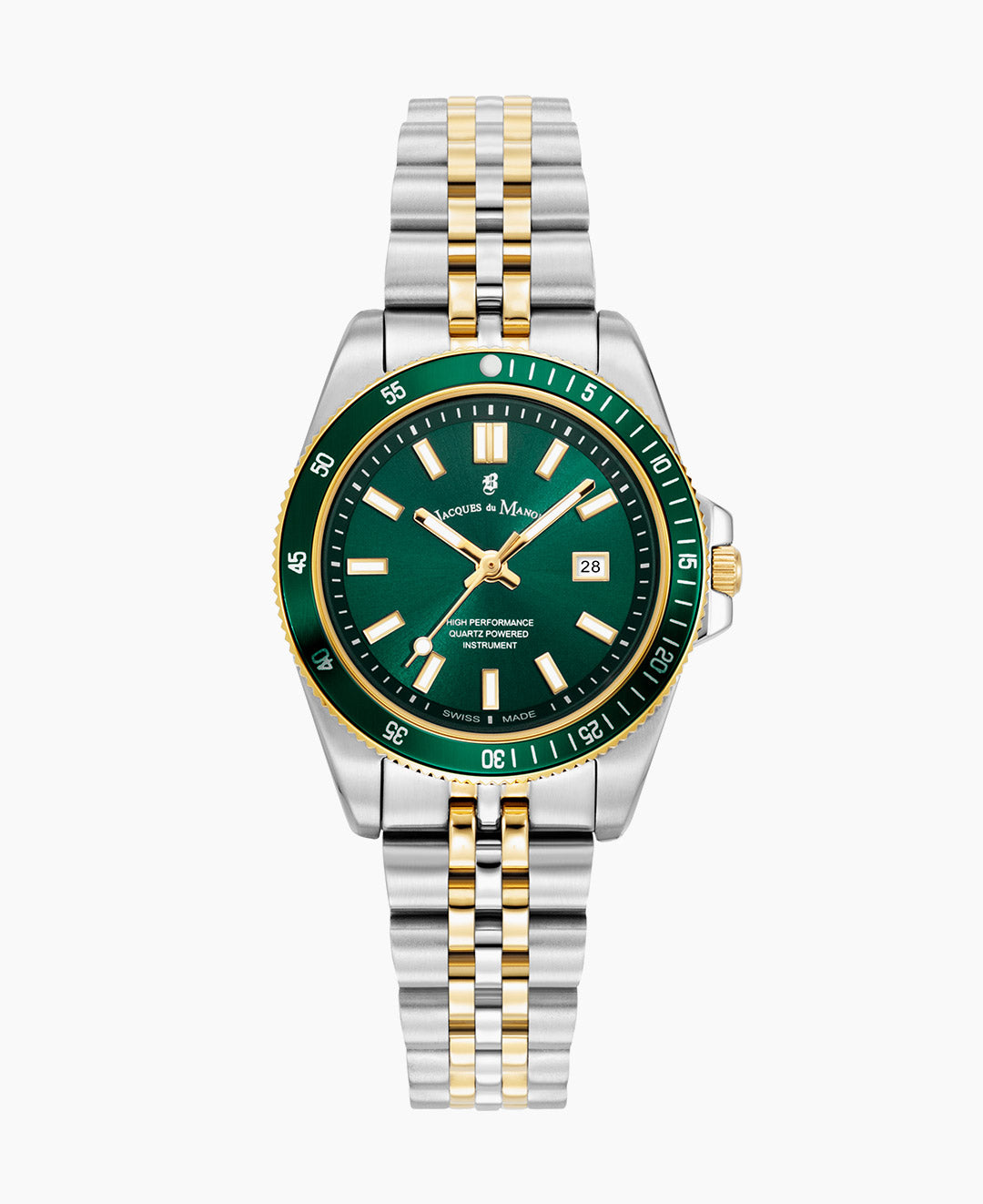 Inspiration Active 33mm Three-hands Date Two-tone Green dial Stainless steel swiss watch