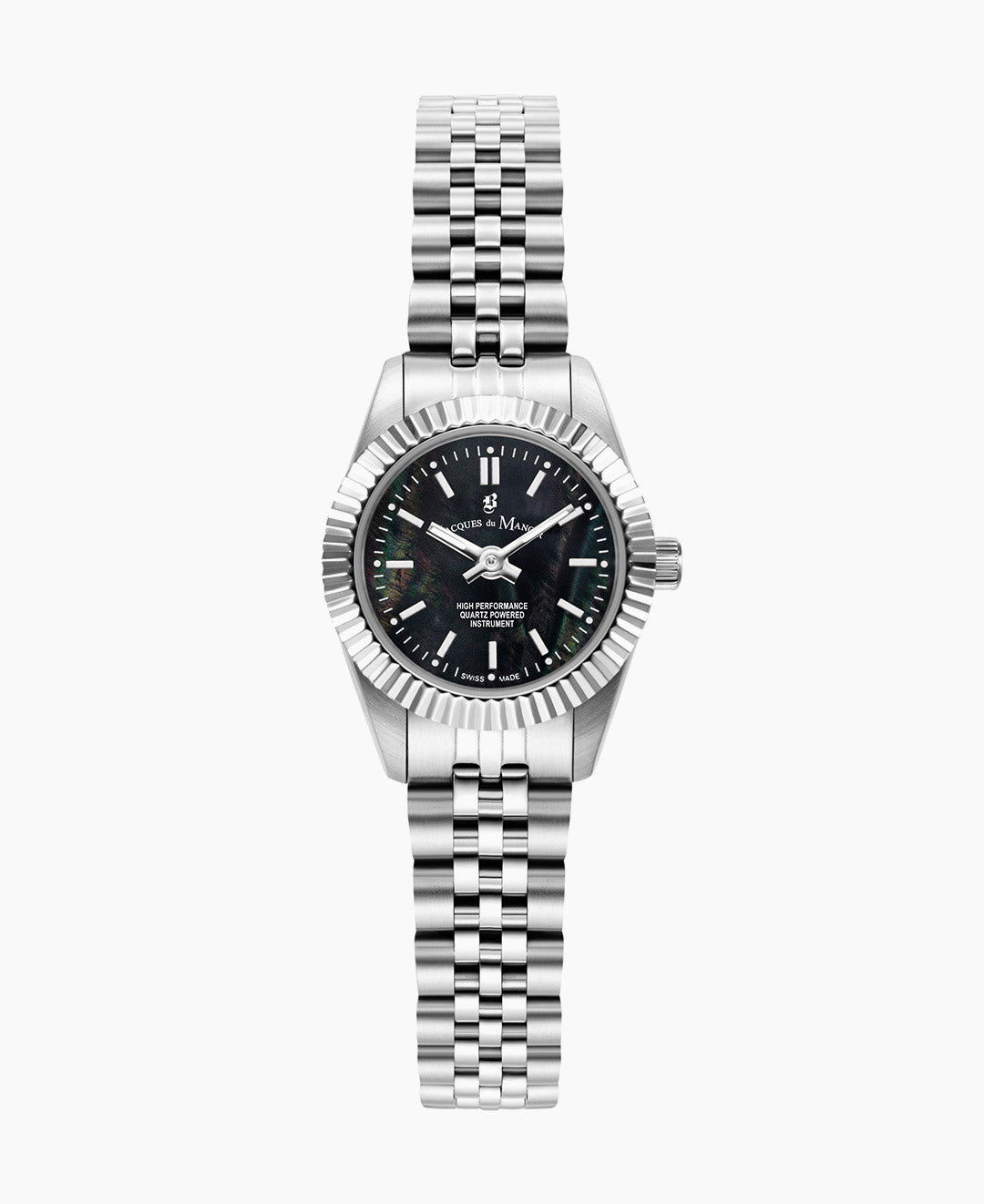Mini Inspiration 22mm Two-hands Silver-tone Black dial Stainless steel swiss watch