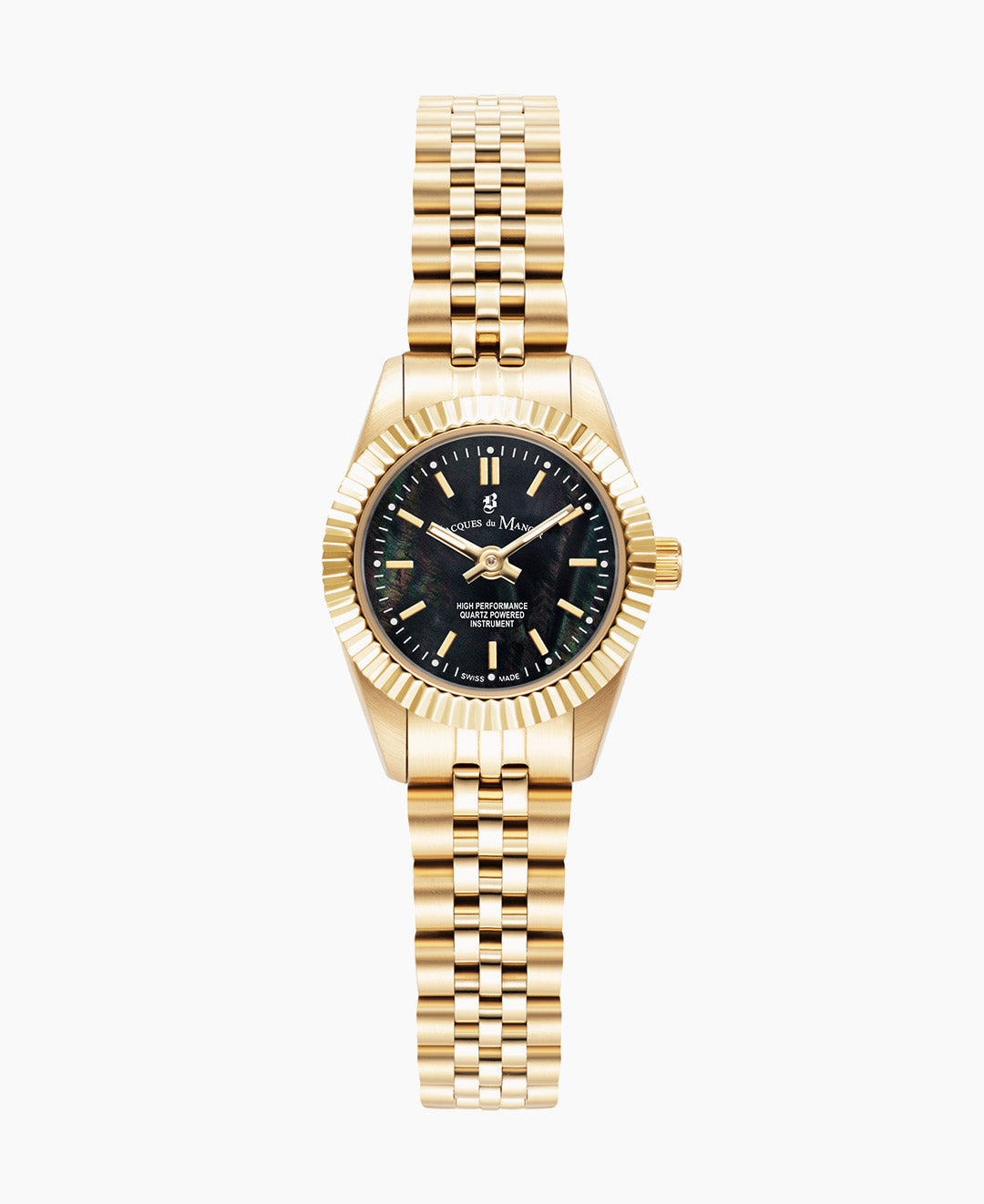 Mini Inspiration 22mm Two-hands Gold-tone Black dial Stainless steel swiss watch