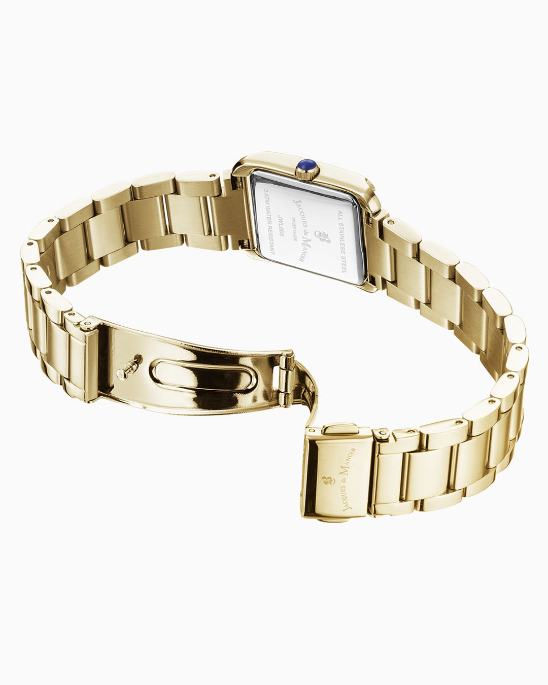 Emily 22x19mm Two-hands Gold-tone White dial with Stones Stainless steel swiss watch