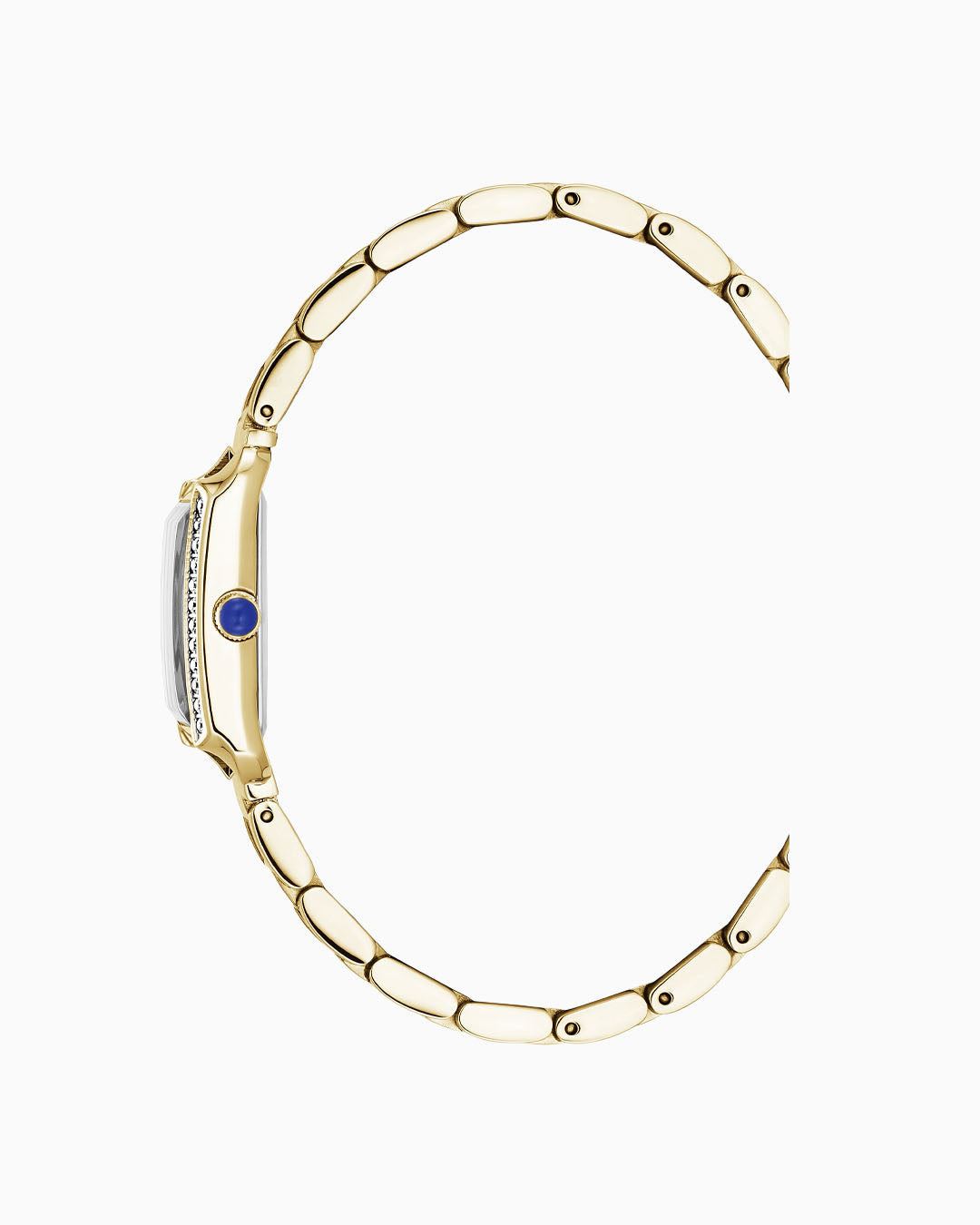 Emily 22x19mm Two-hands Gold-tone White dial with Stones Stainless steel swiss watch