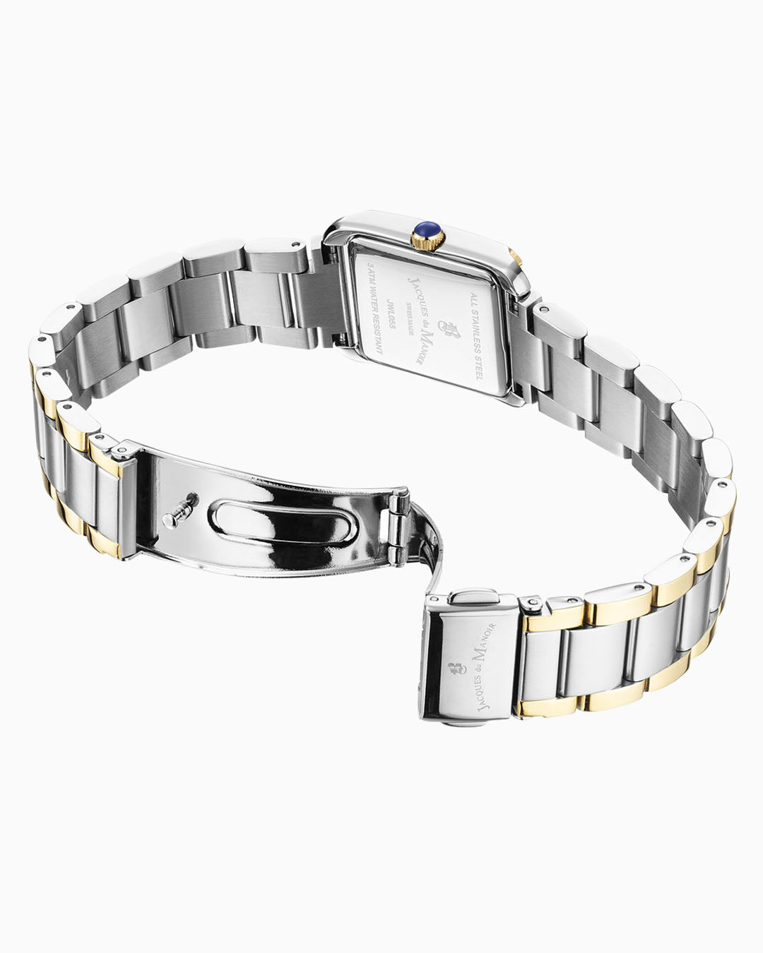 Emily 22x19mm Two-hands Two-tone White dial with Stones Stainless steel swiss watch