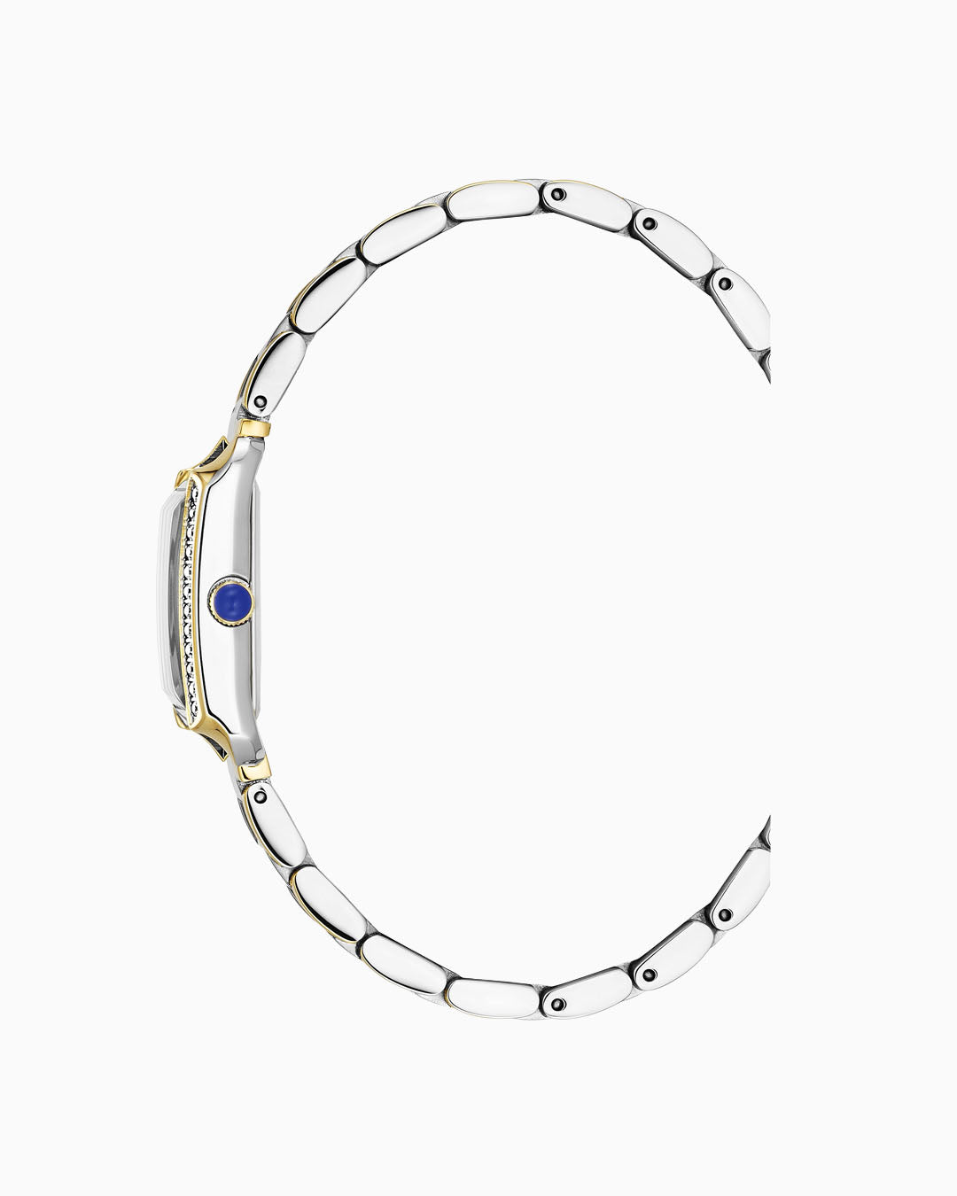 Emily 22x19mm Two-hands Two-tone White dial with Stones Stainless steel swiss watch