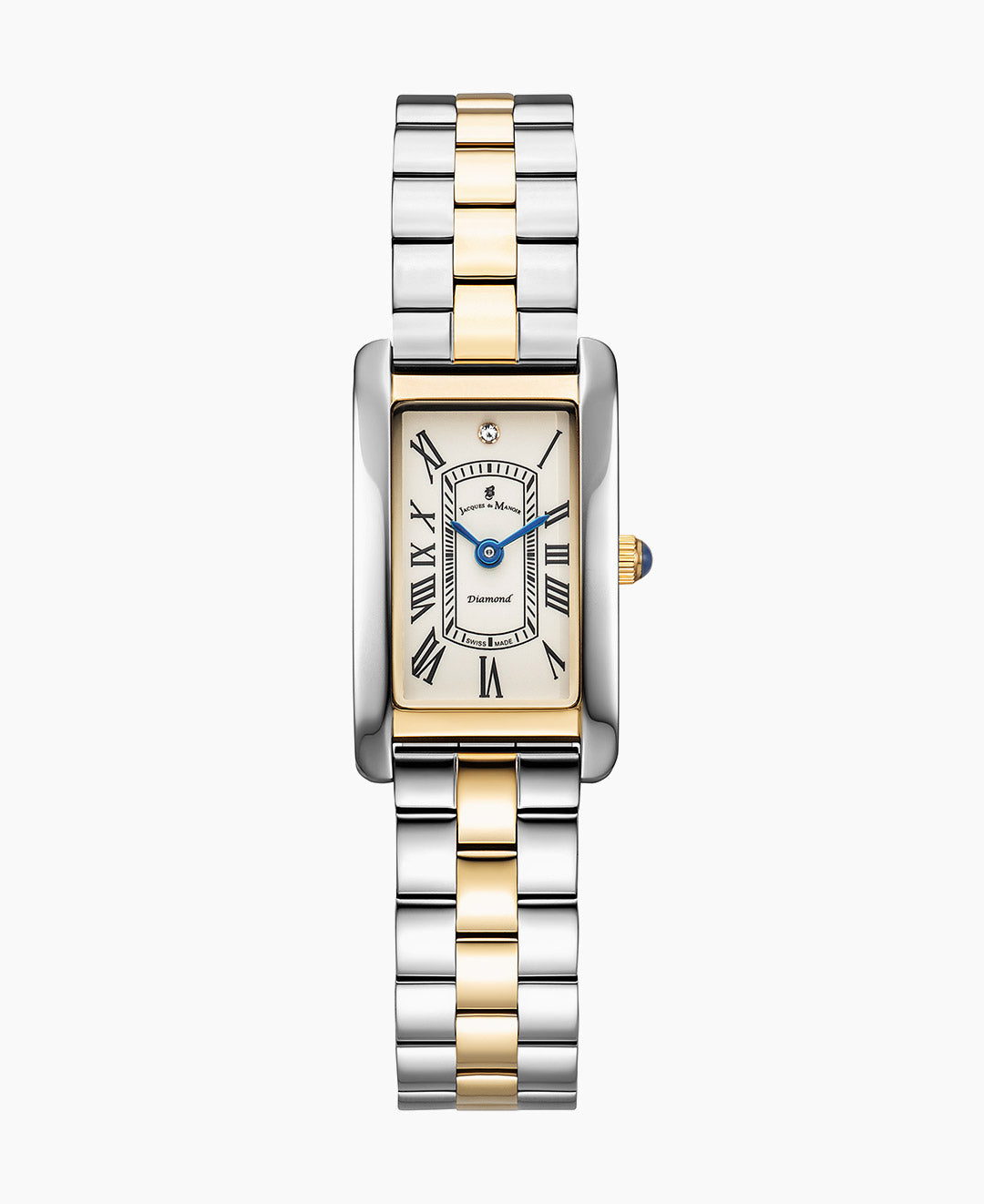 Lily Diamond 18x33mm Two-hands Two-tone Silver Dial Stainless steel swiss watch