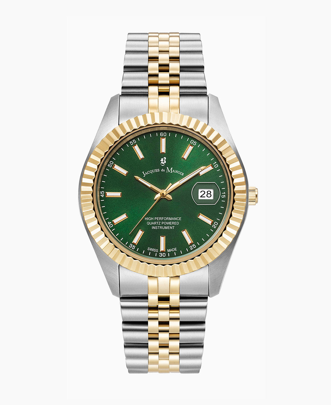 Inspiration Business 40mm Three-hands Date Two-tone Green dial Stainless steel swiss watch