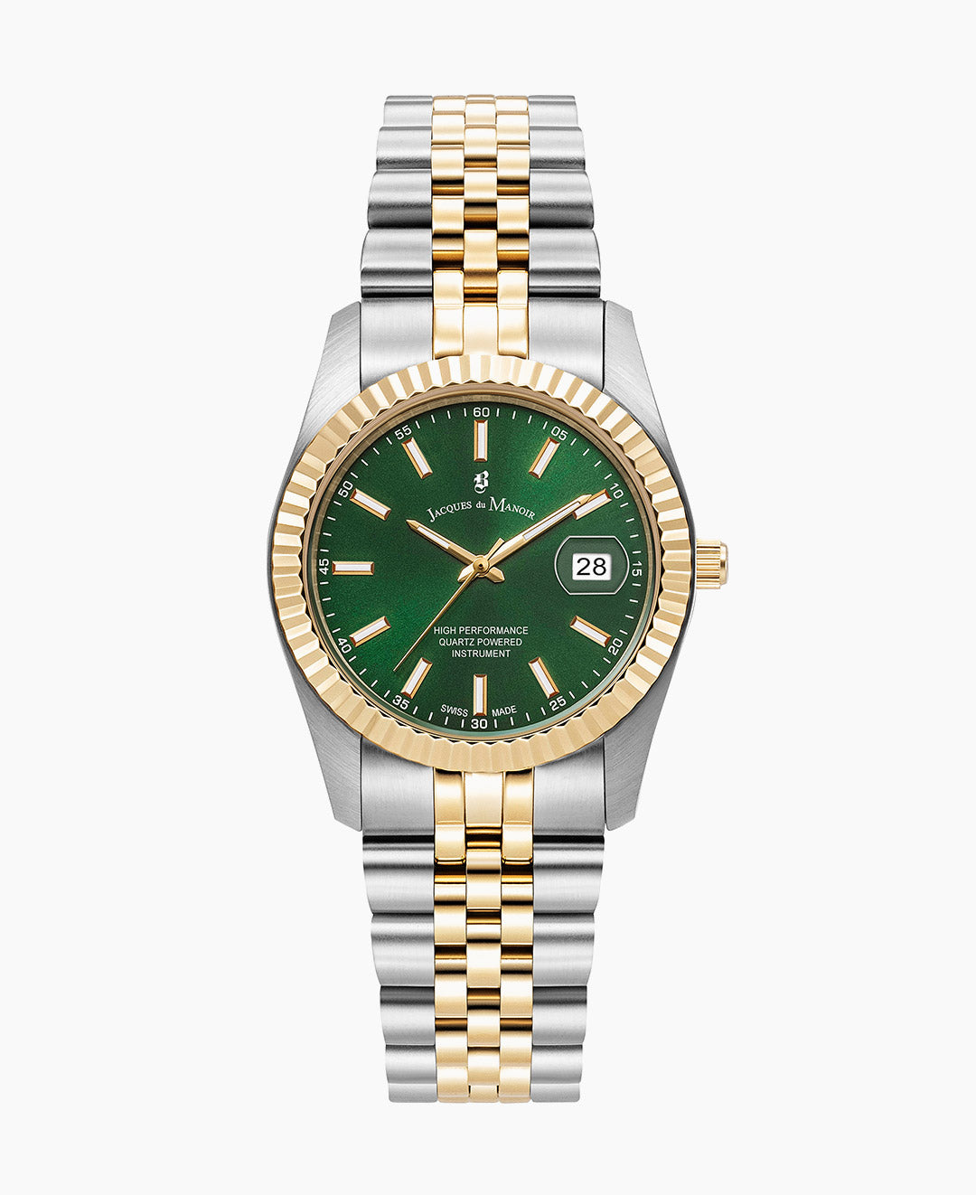 Inspiration Classic 34mm Three-hands Date Two-tone Green dial Stainless steel swiss watch