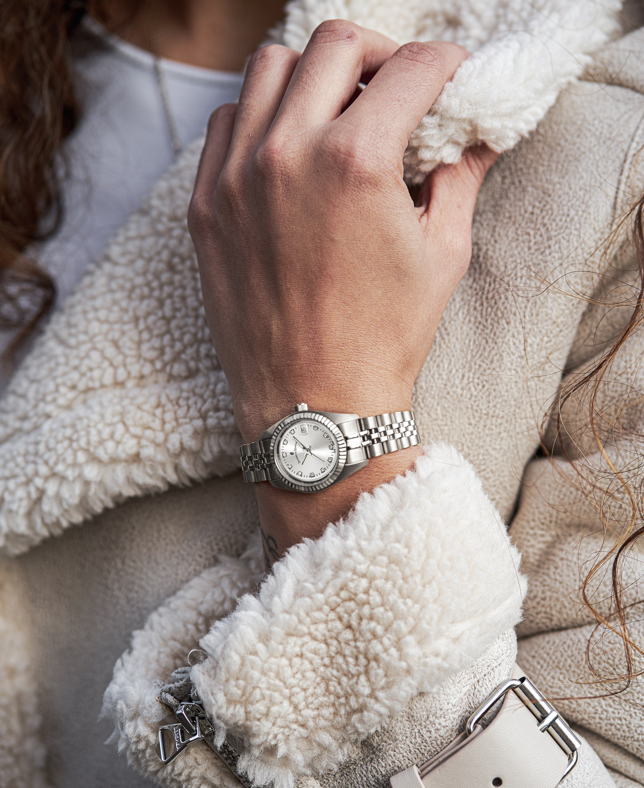 Inspiration Elegance 26MM Three-hands Date Silver-tone Silver dial Stainless steel swiss watch