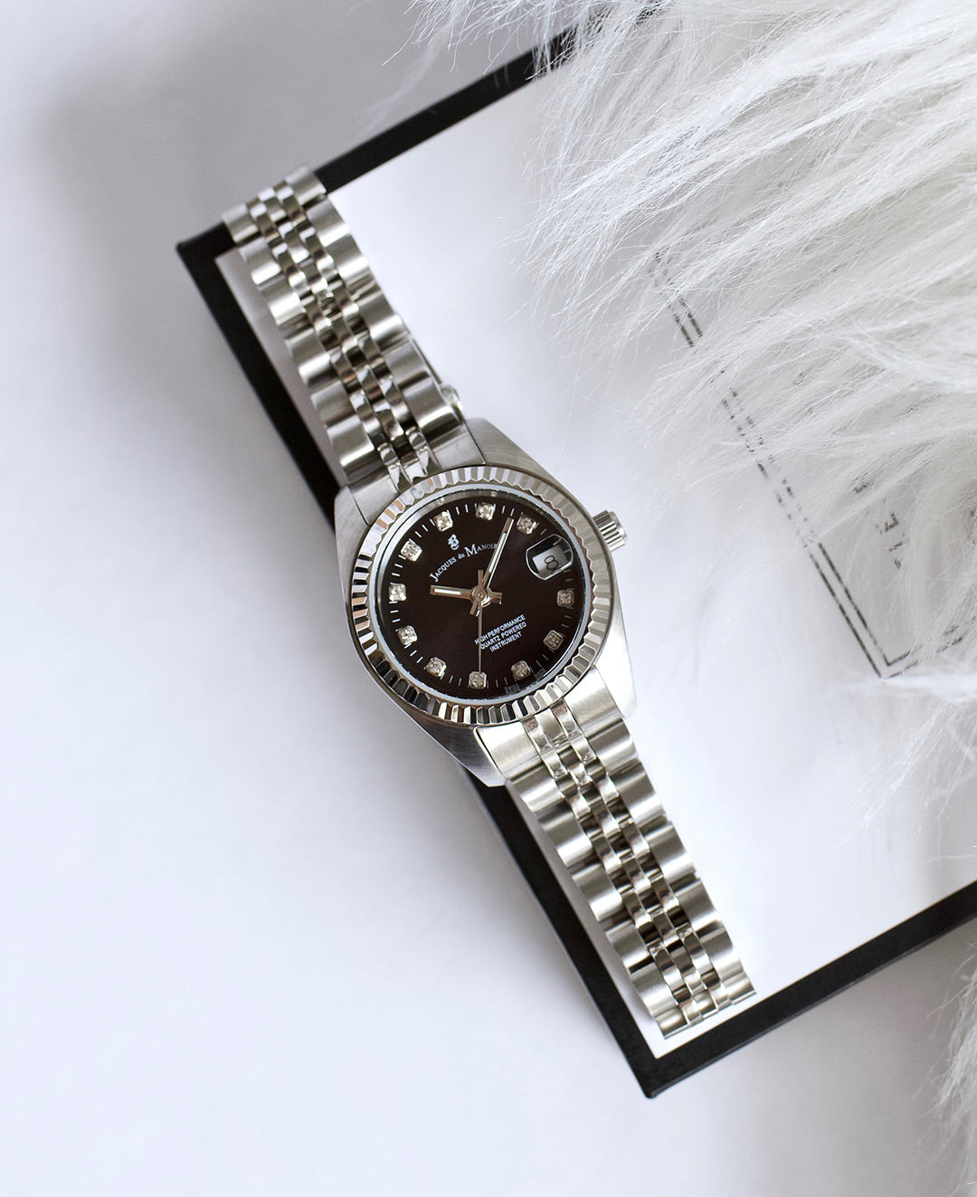 Inspiration Elegance 26MM Three-hands Date Silver-tone Black dial Stainless steel swiss watch
