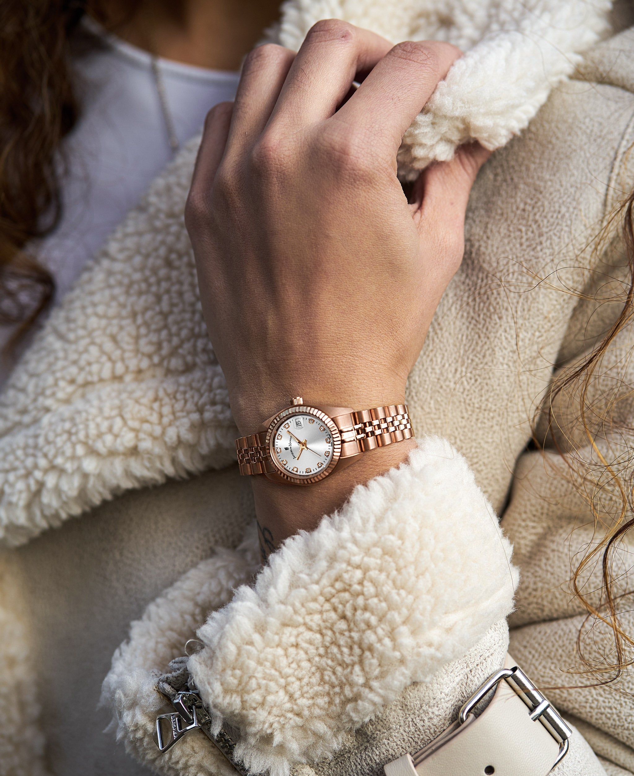 Inspiration Elegance 26MM Three-hands Date Rosegold-tone Silver dial Stainless steel swiss watch