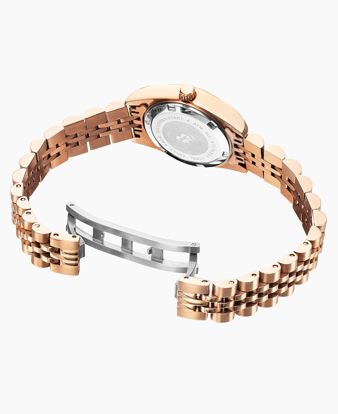 Inspiration Elegance 26MM Three-hands Date Rosegold-tone Silver dial Stainless steel swiss watch