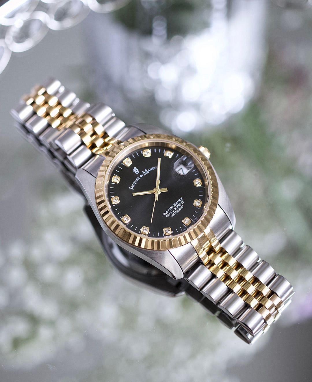 Inspiration Elegance 36MM Three-hands Date Two-tone Black dial Stainless steel swiss watch
