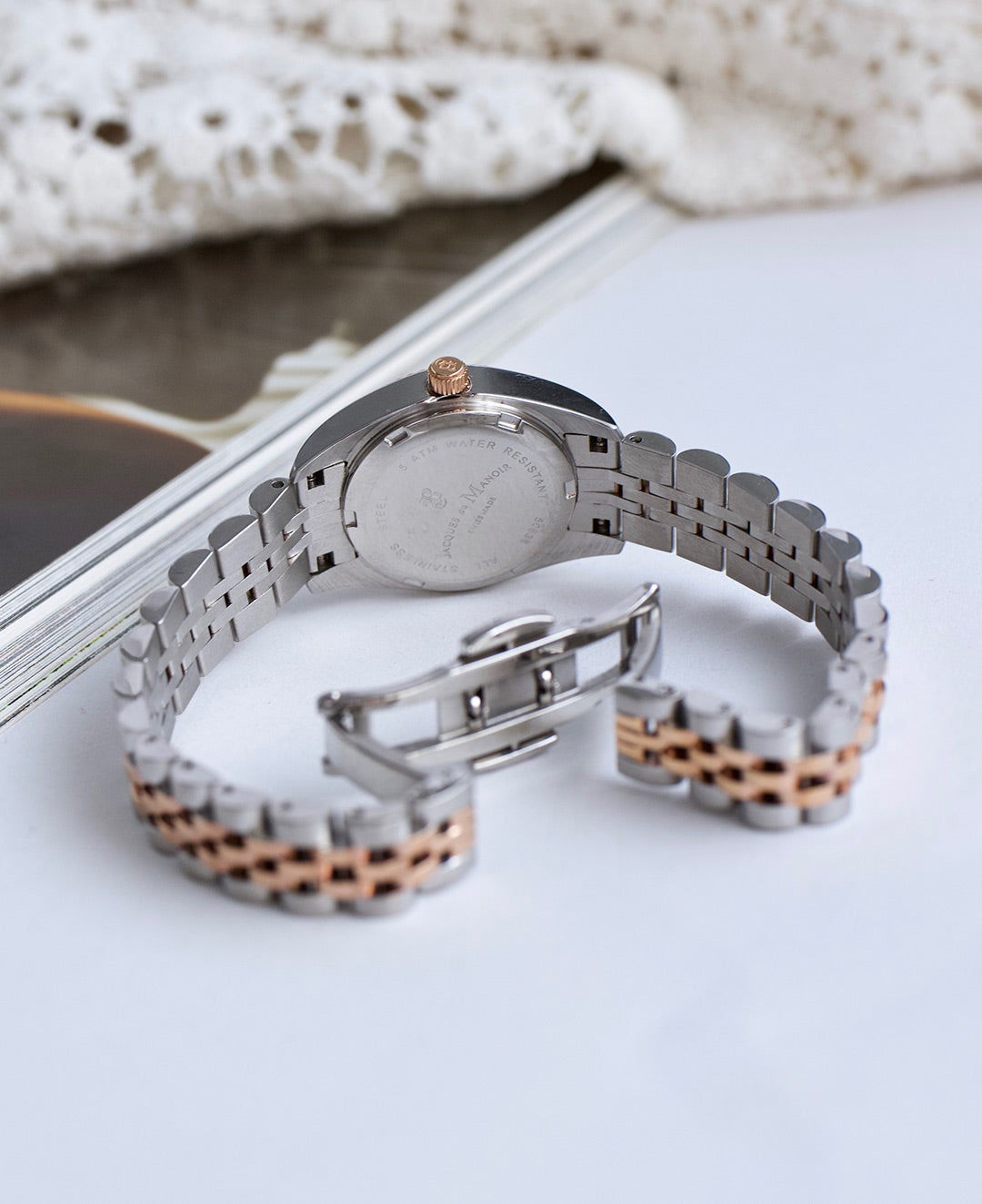 Inspiration Elegance 26MM Three-hands Date Two-tone Brown dial Stainless steel swiss watch