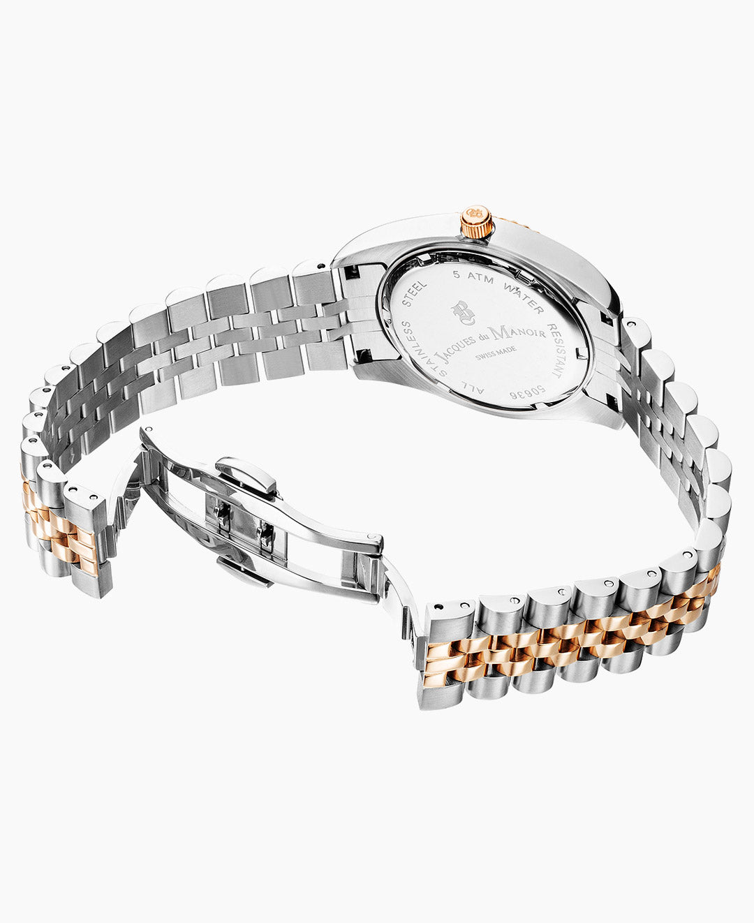 Inspiration Elegance 36MM Three-hands Date Two-tone Peach dial Stainless steel swiss watch