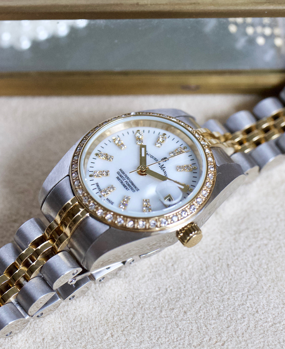 Inspiration Elegance 26MM Three-hands Date Two-tone White dial Stainless steel swiss watch