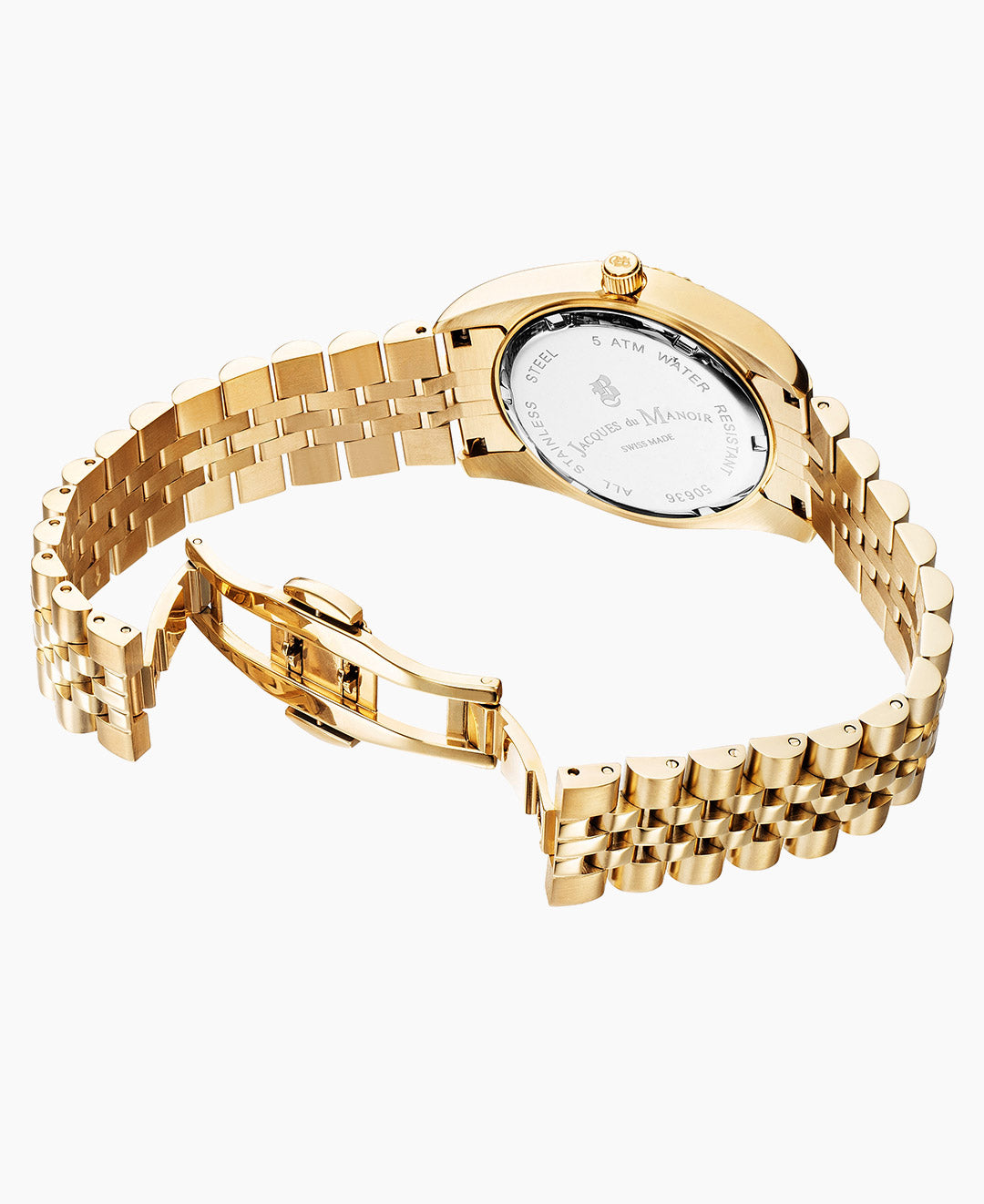 Inspiration Elegance 36MM Three-hands Date Gold-tone White dial Stainless steel swiss watch