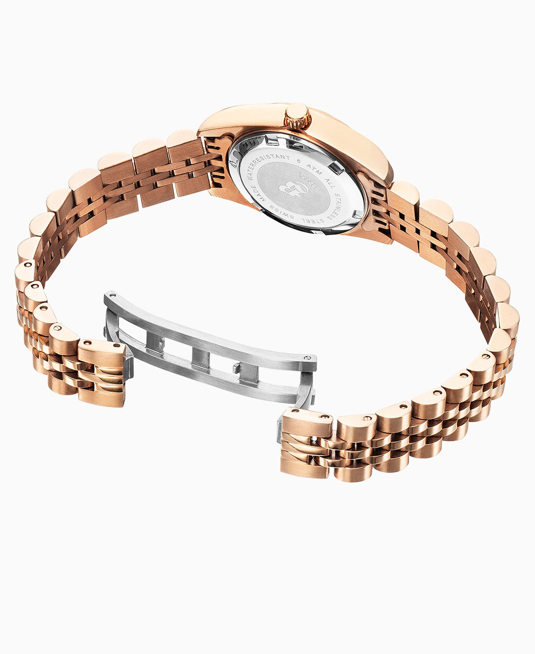Inspiration Elegance 26MM Three-hands Date Rosegold-tone Silver dial Stainless steel swiss watch