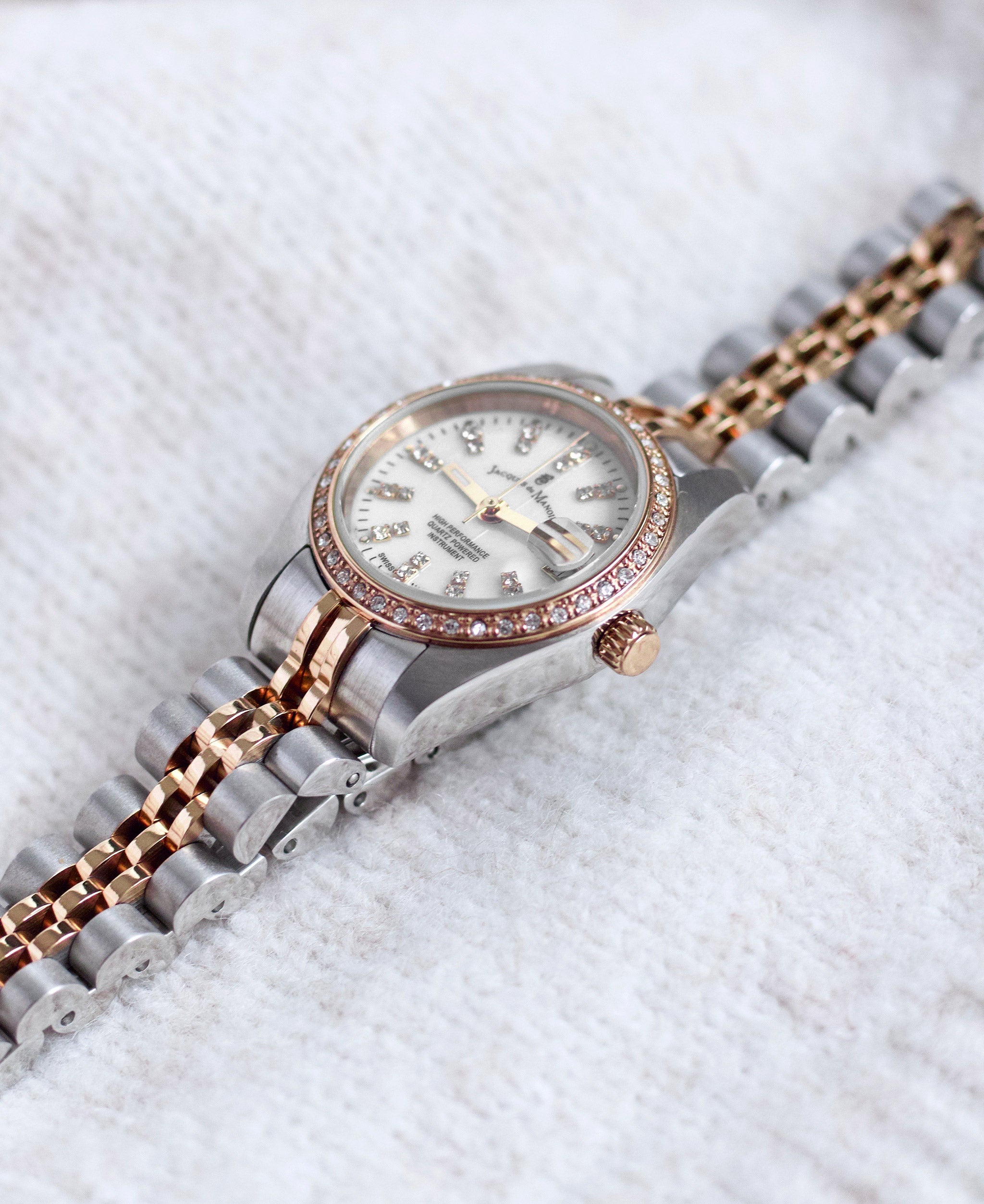 Inspiration Elegance 26MM Three-hands Date Two-tone White dial Stainless steel swiss watch