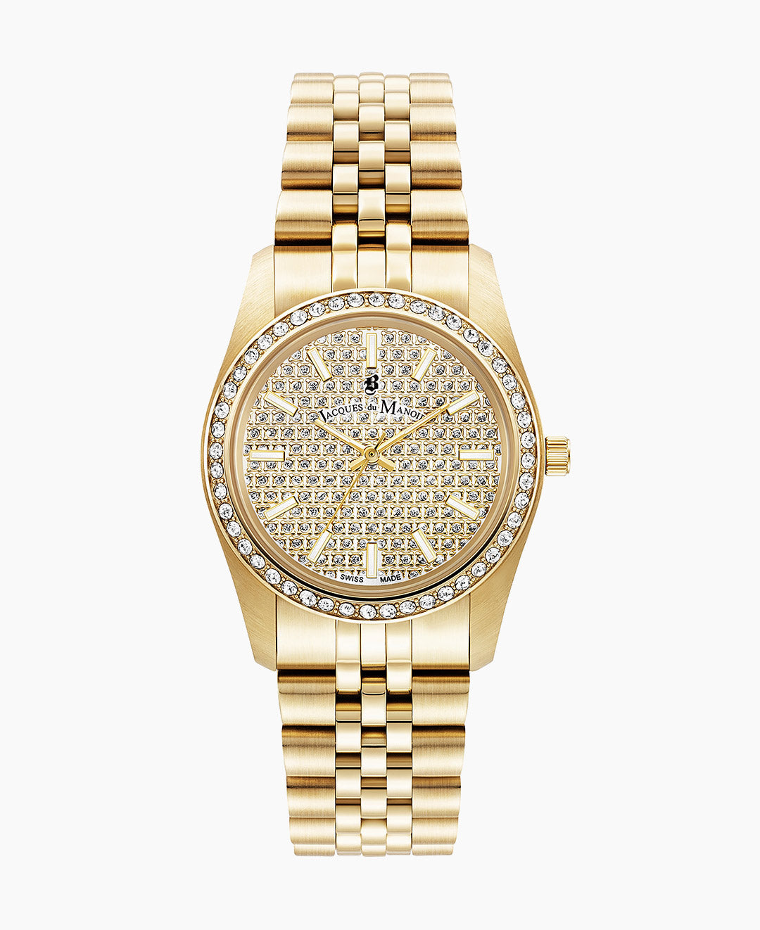 Inspiration Glamour 34mm Three-hands Date Gold-tone Gold dial Stainless steel swiss watch