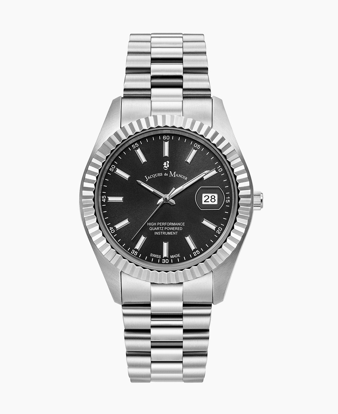 Inspiration Business 40mm Three-hands Date Silver-tone Dark grey dial Stainless steel swiss watch